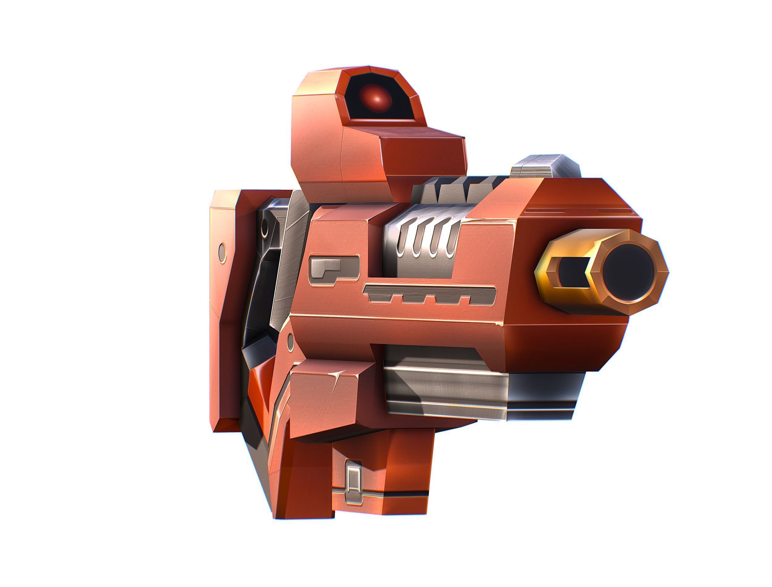 Cartoon Sci-Fi Cyborg Drone Trooper Soldier Low-poly 3D model_56