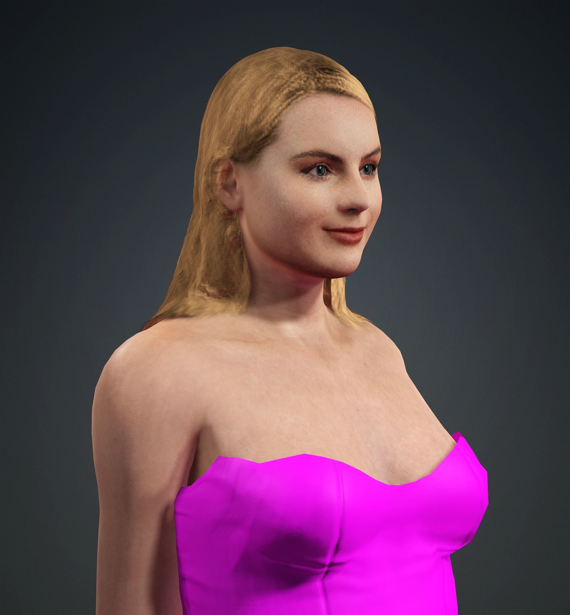 Margot Robbie Low-poly 3D model_31