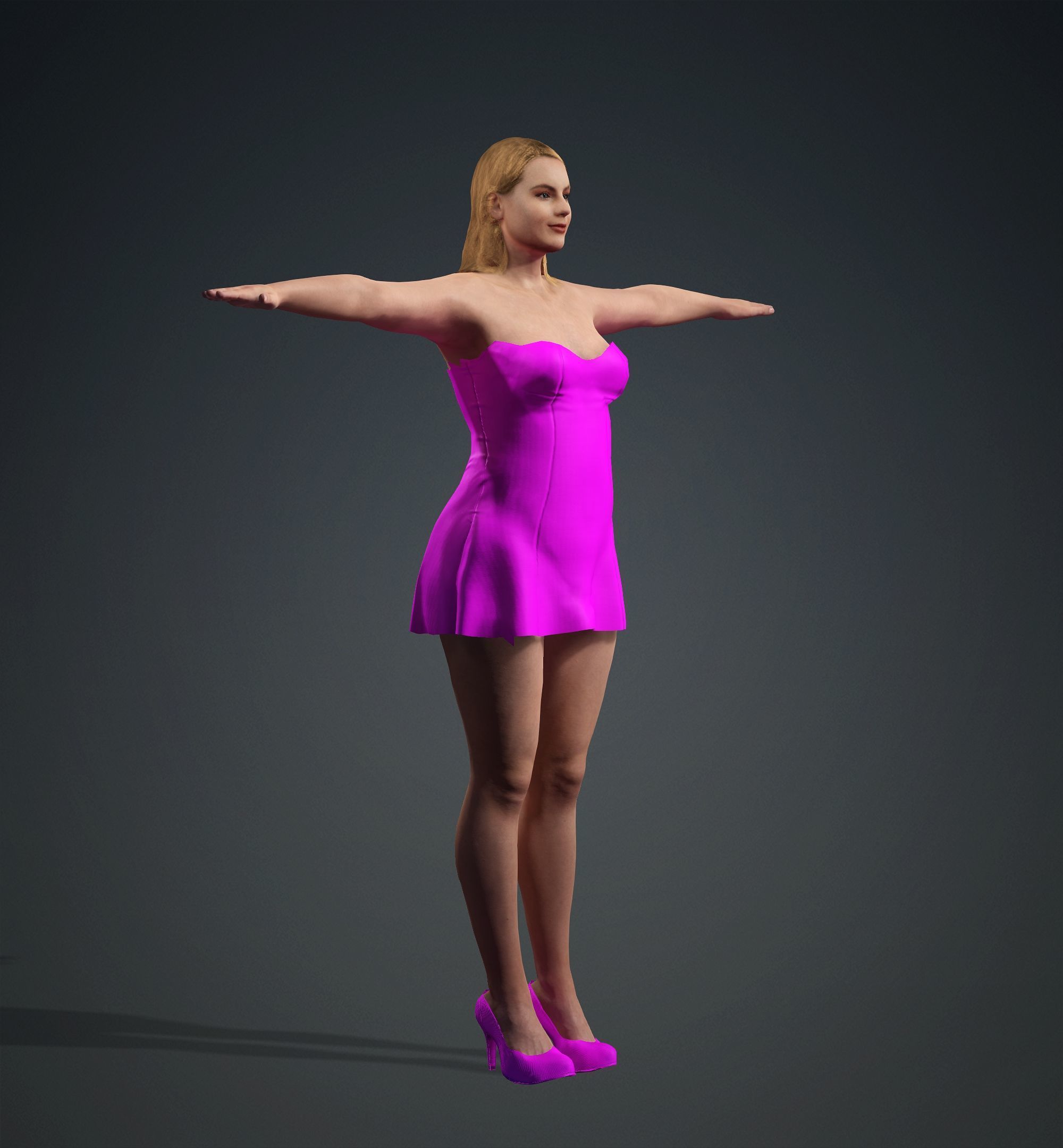 Margot Robbie Low-poly 3D model_18