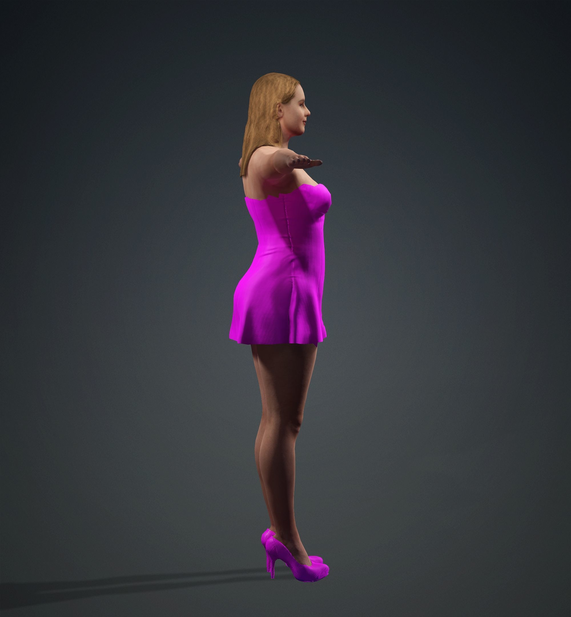 Margot Robbie Low-poly 3D model_4