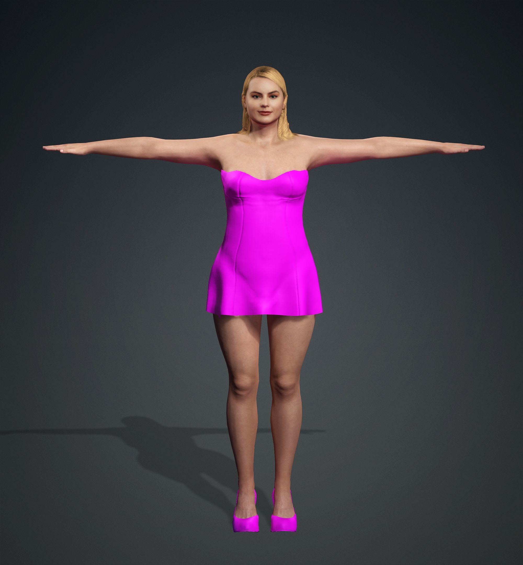 Margot Robbie Low-poly 3D model_20
