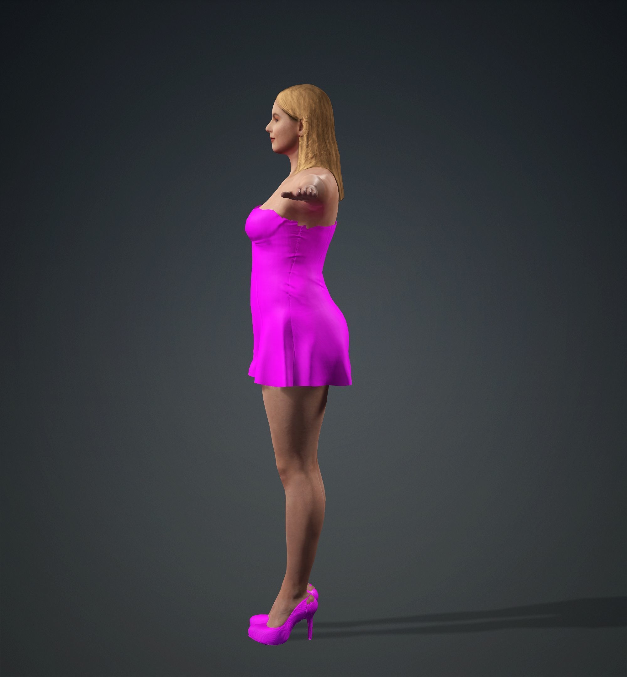 Margot Robbie Low-poly 3D model_6