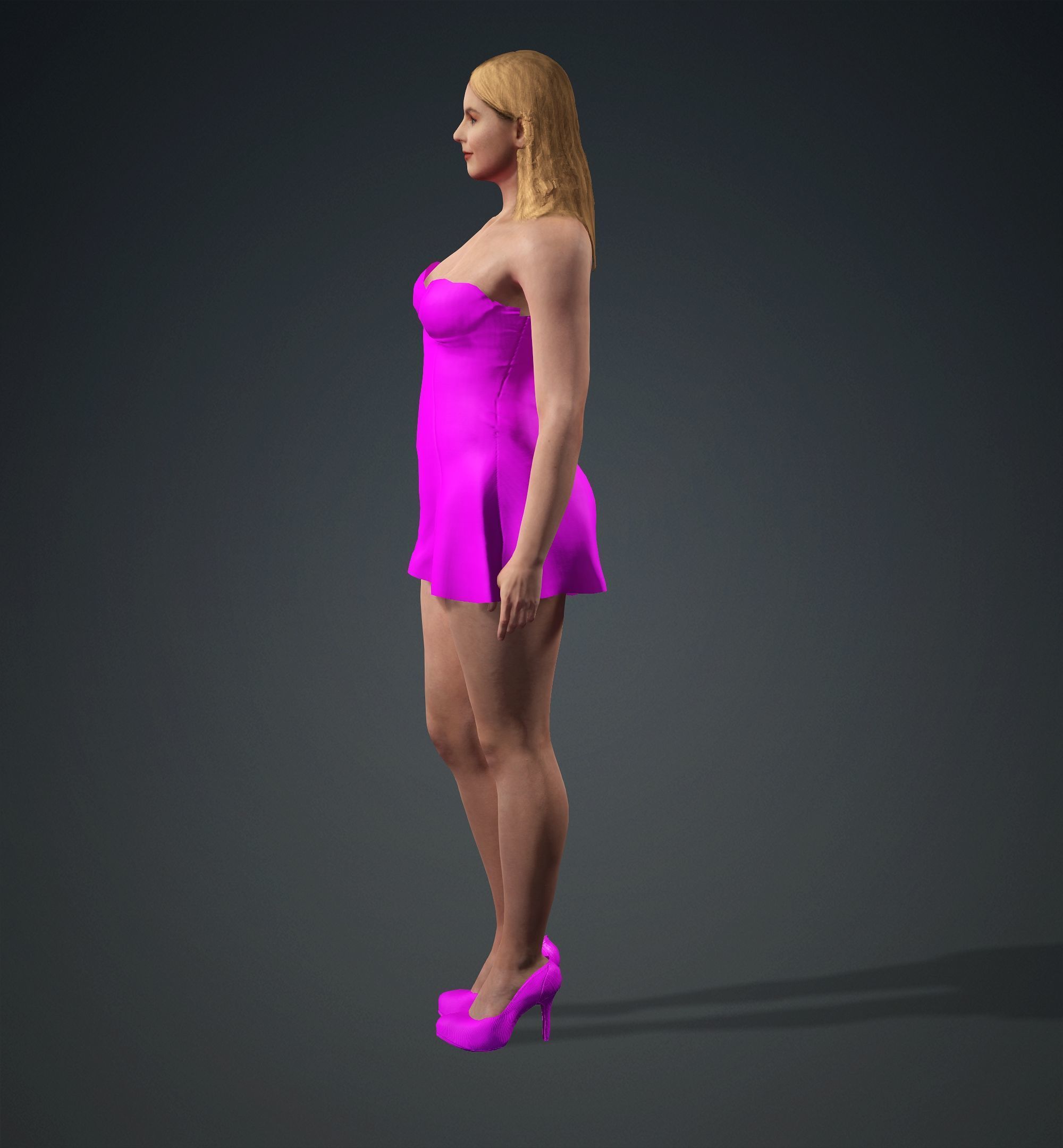 Margot Robbie Low-poly 3D model_3