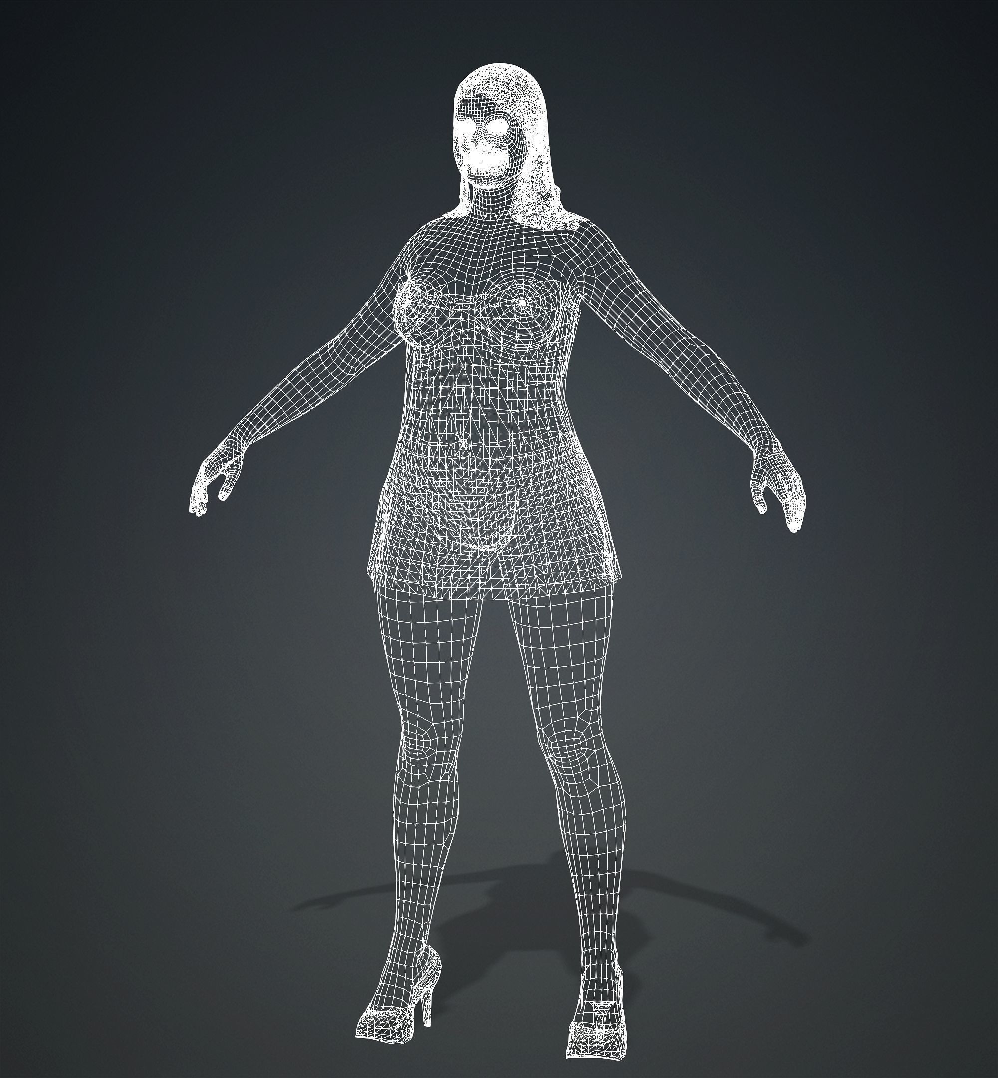 Margot Robbie Low-poly 3D model_14
