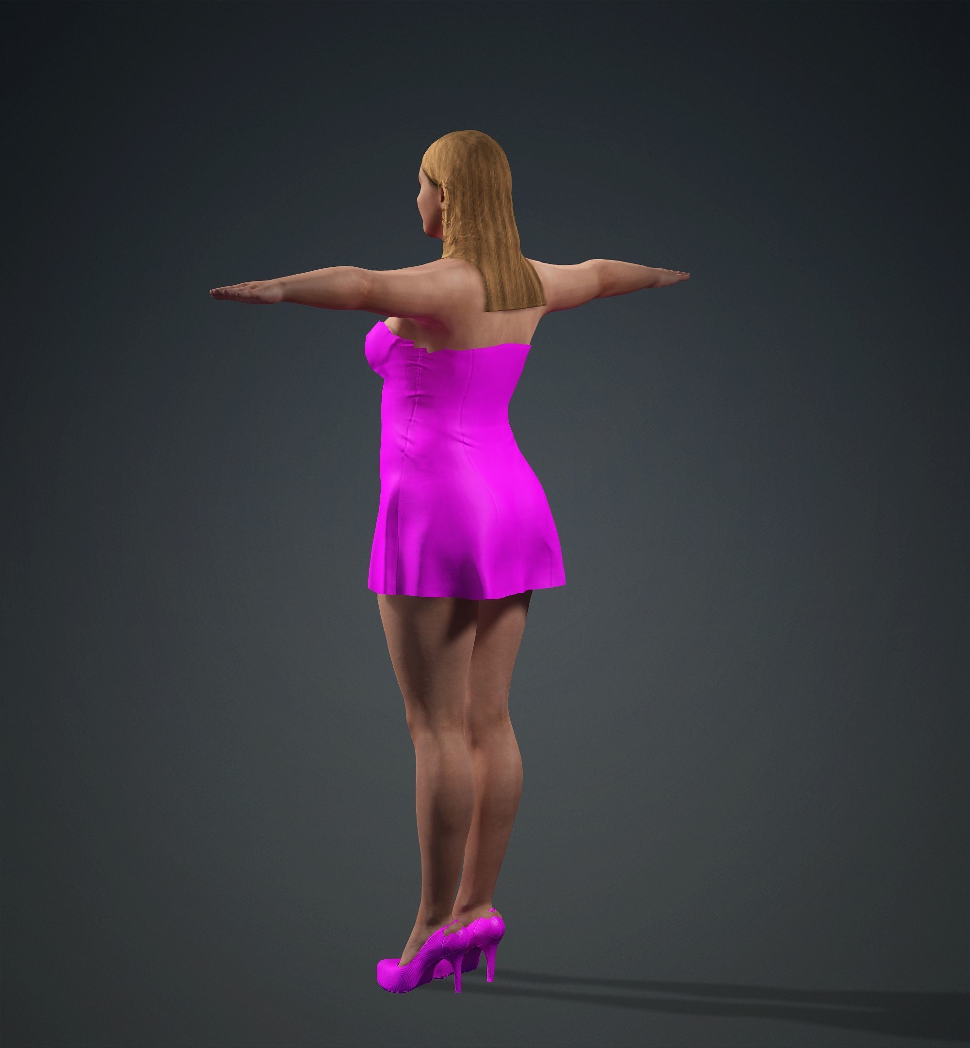Margot Robbie Low-poly 3D model_24