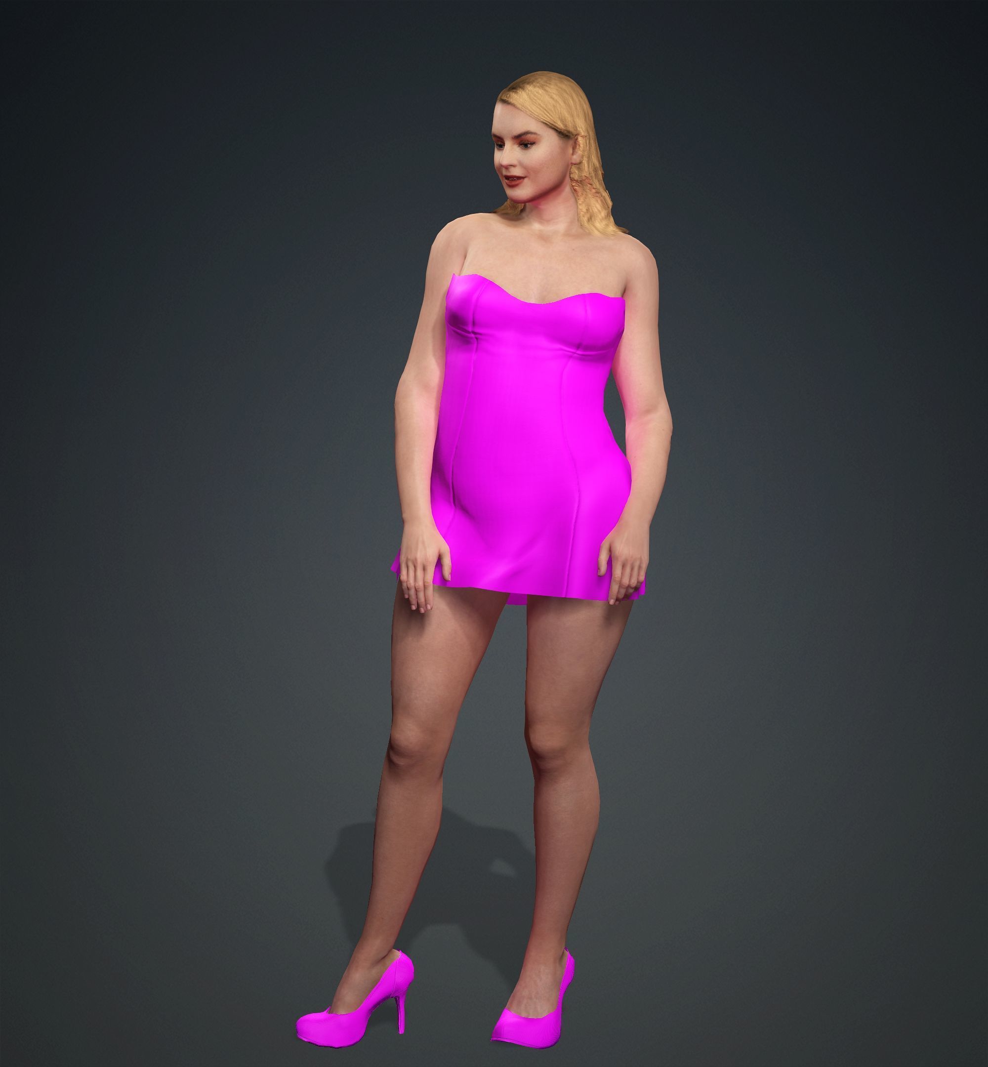 Margot Robbie Low-poly 3D model_30
