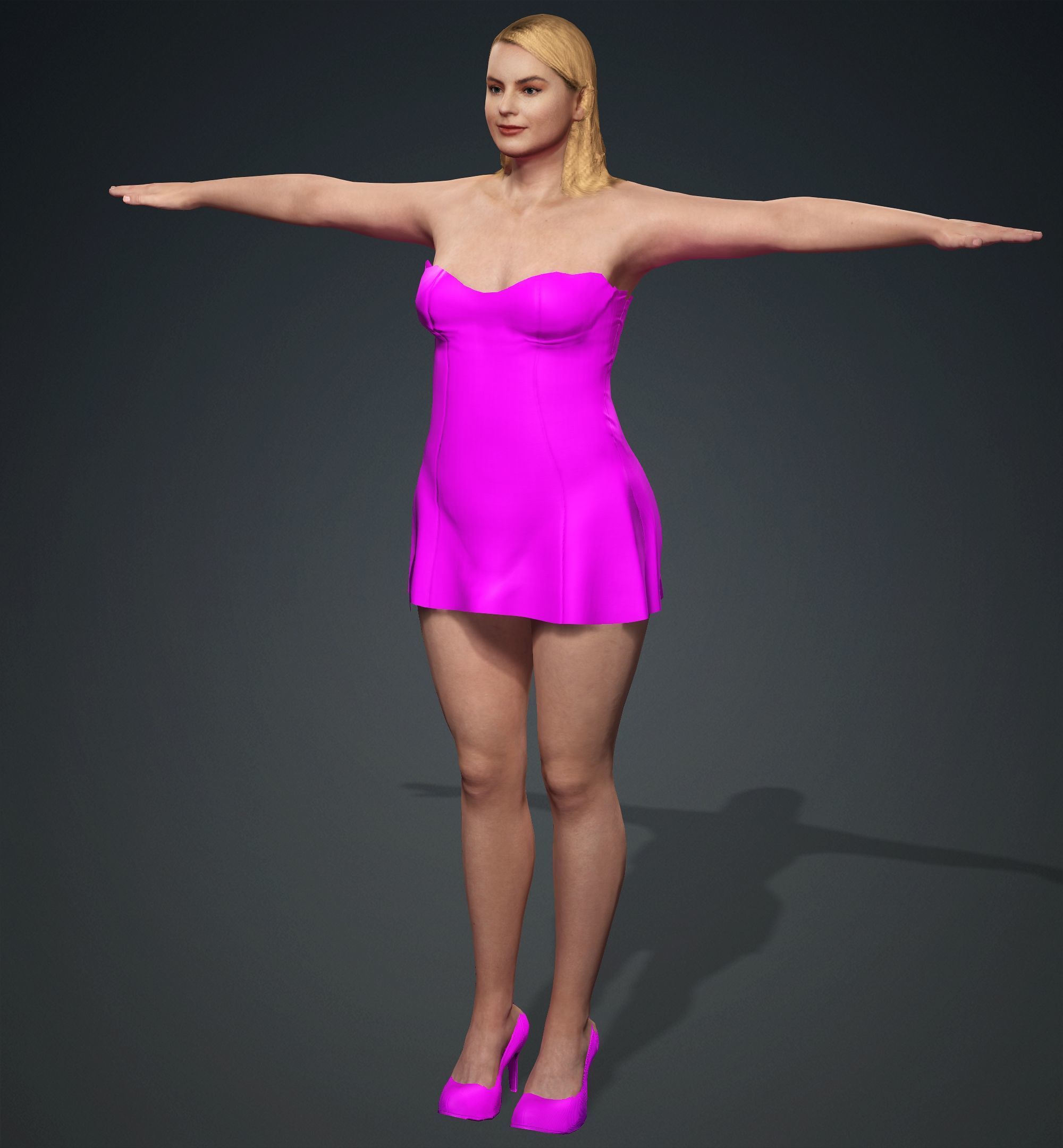 Margot Robbie Low-poly 3D model_19