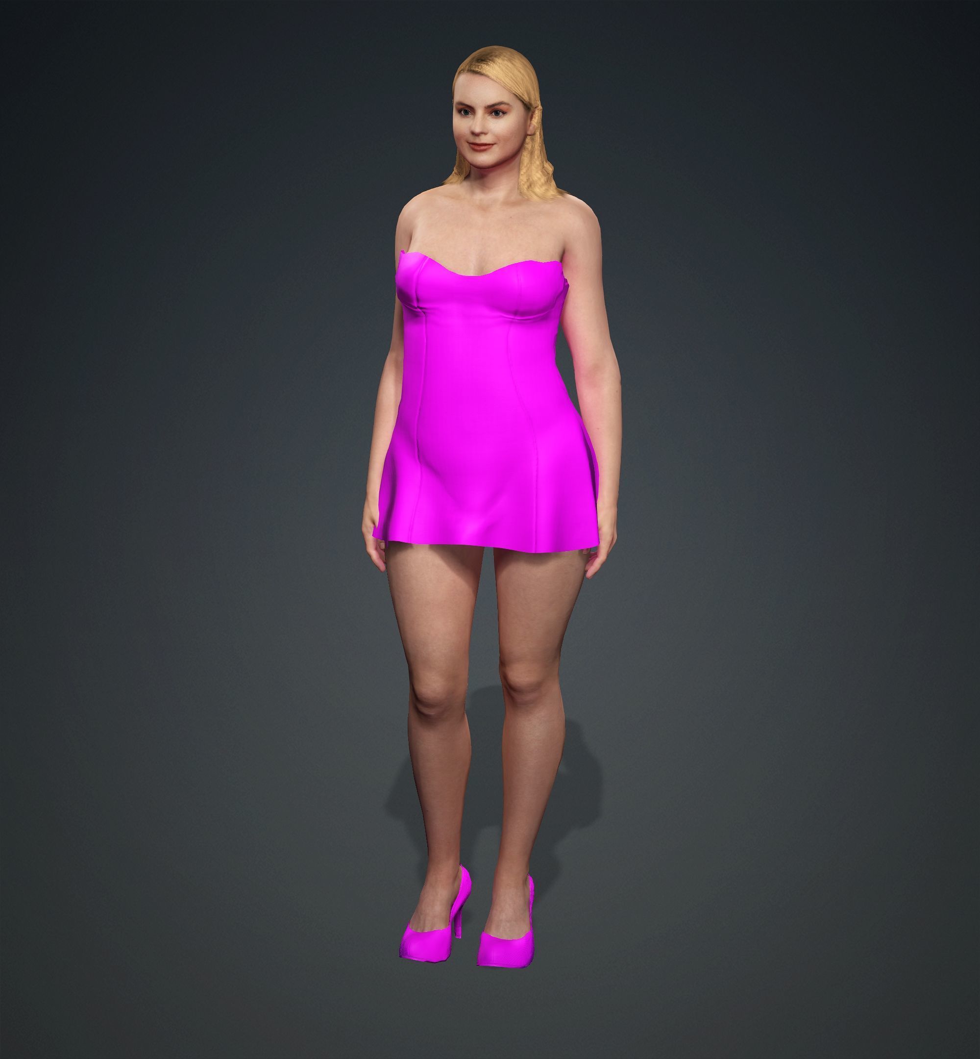 Margot Robbie Low-poly 3D model_16