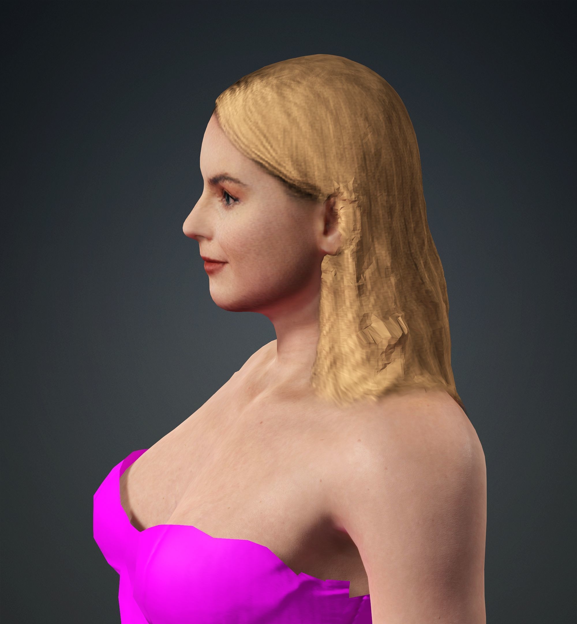 Margot Robbie Low-poly 3D model_13
