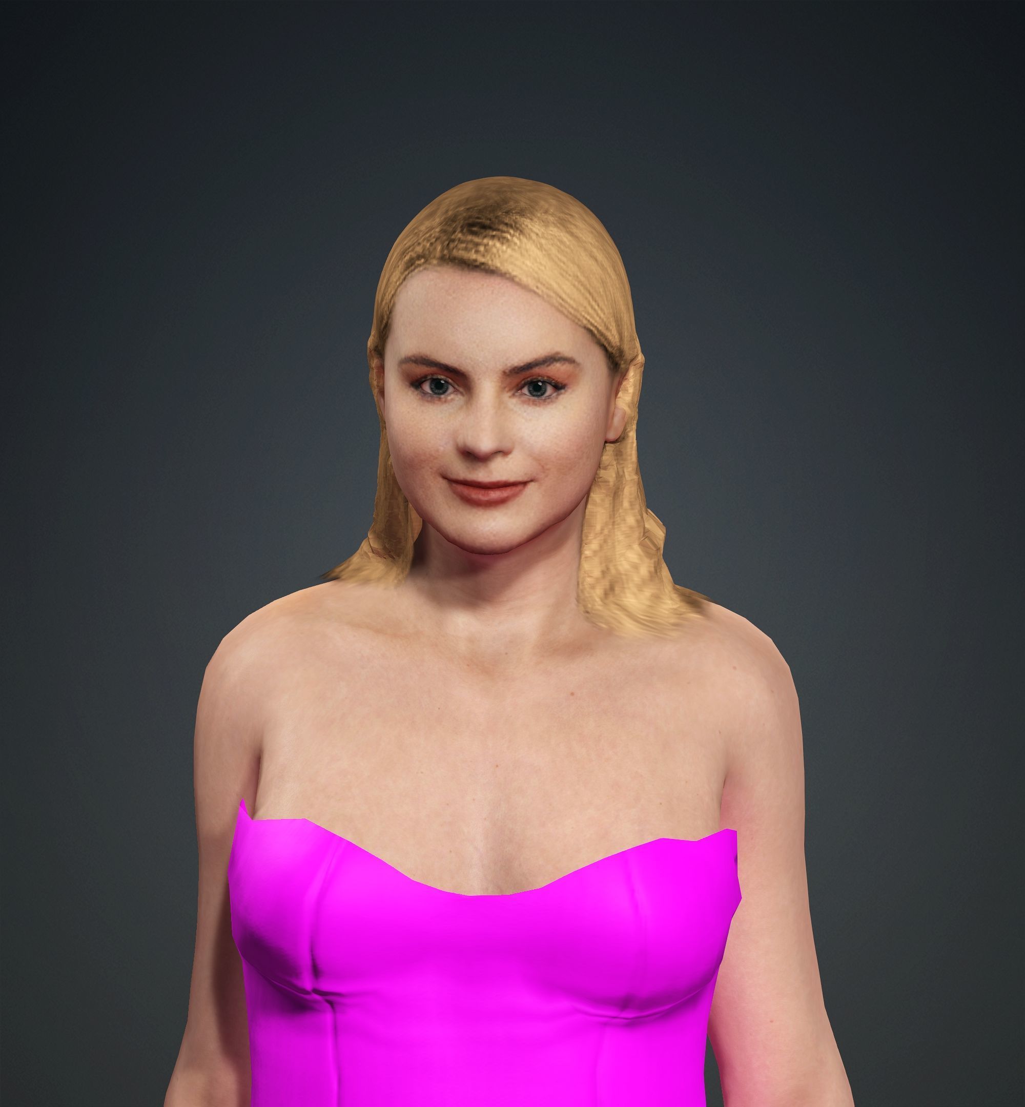 Margot Robbie Low-poly 3D model_23