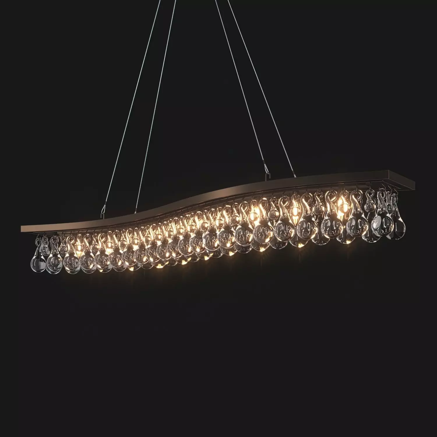 Arctic pear chandelier single wave 160cm 3D model