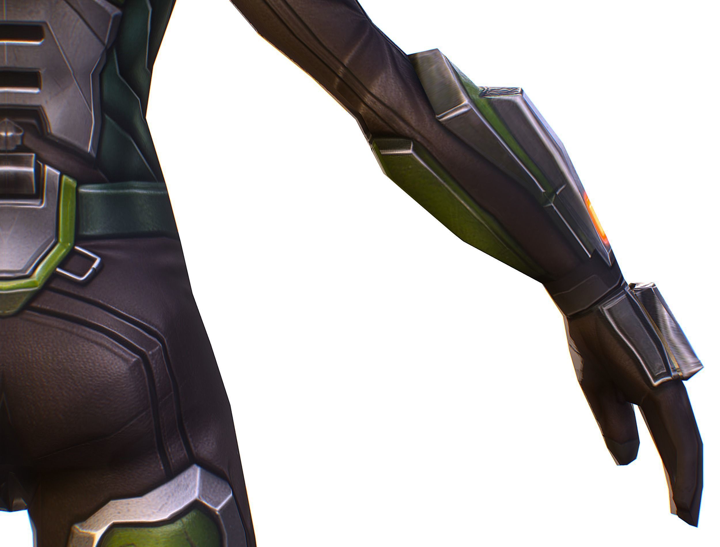 Cartoon Sci-Fi Cyborg Drone Sniper Soldier Low-poly 3D model_25