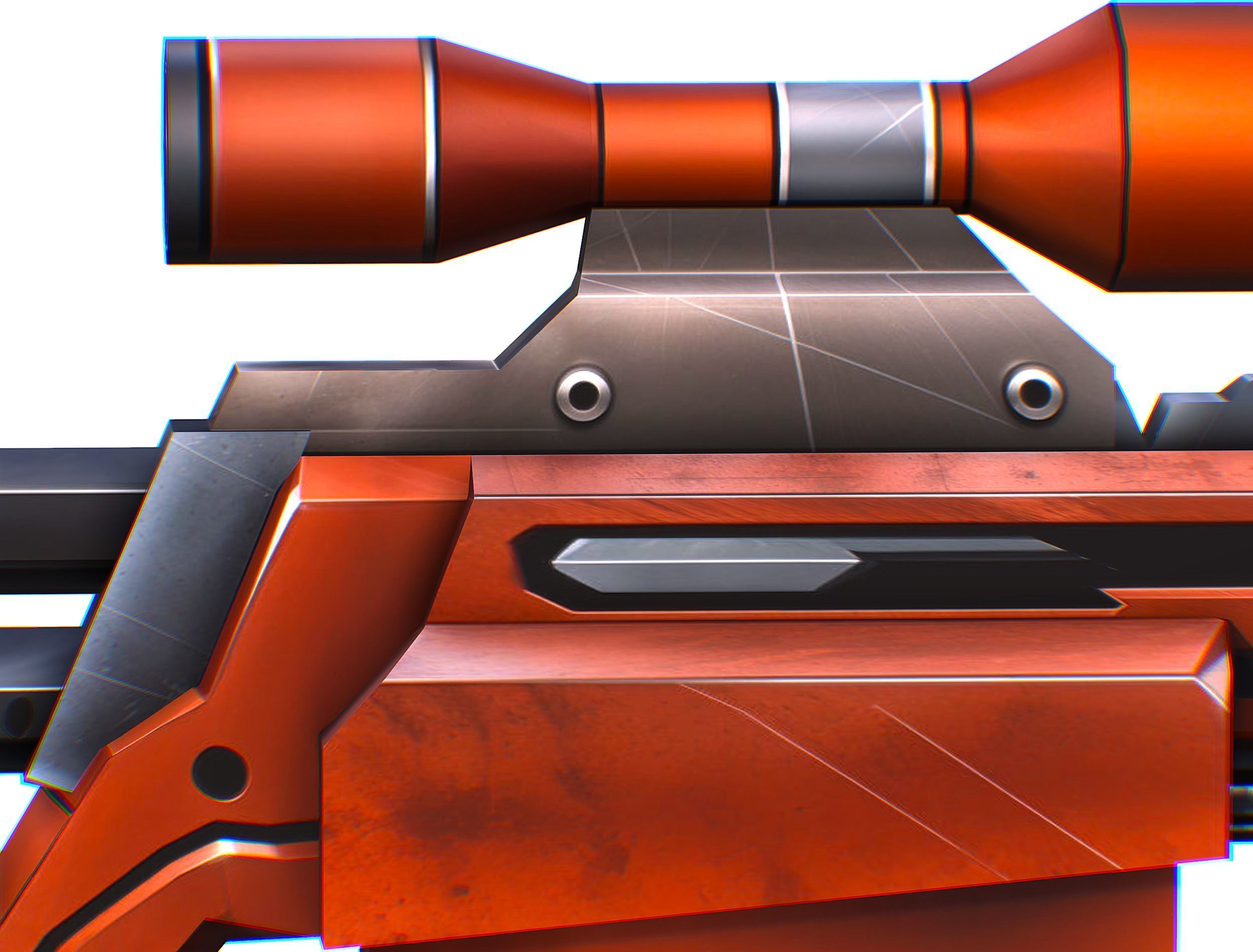 Cartoon Sci-Fi Cyborg Drone Sniper Soldier Low-poly 3D model_79