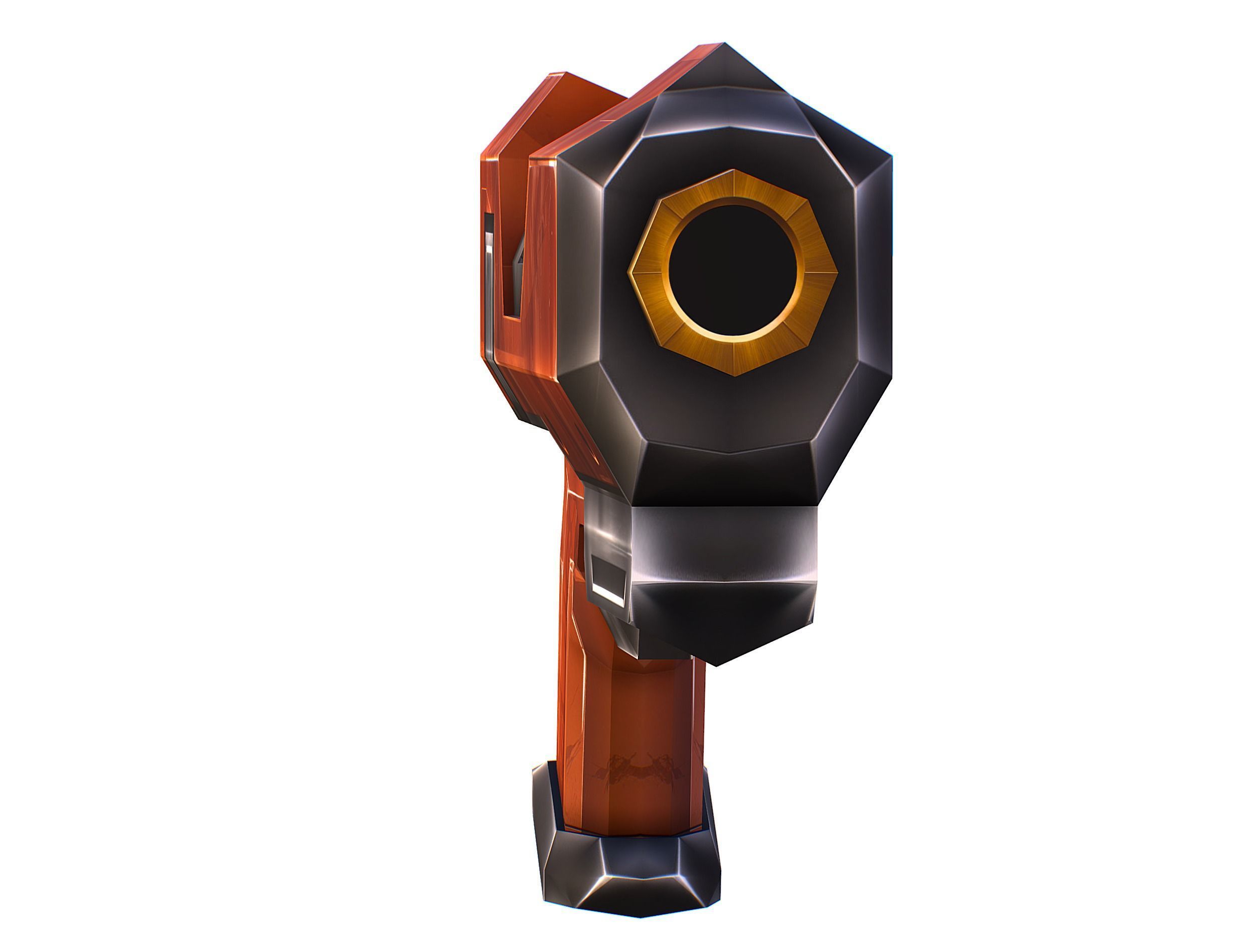 Cartoon Sci-Fi Cyborg Drone Sniper Soldier Low-poly 3D model_38