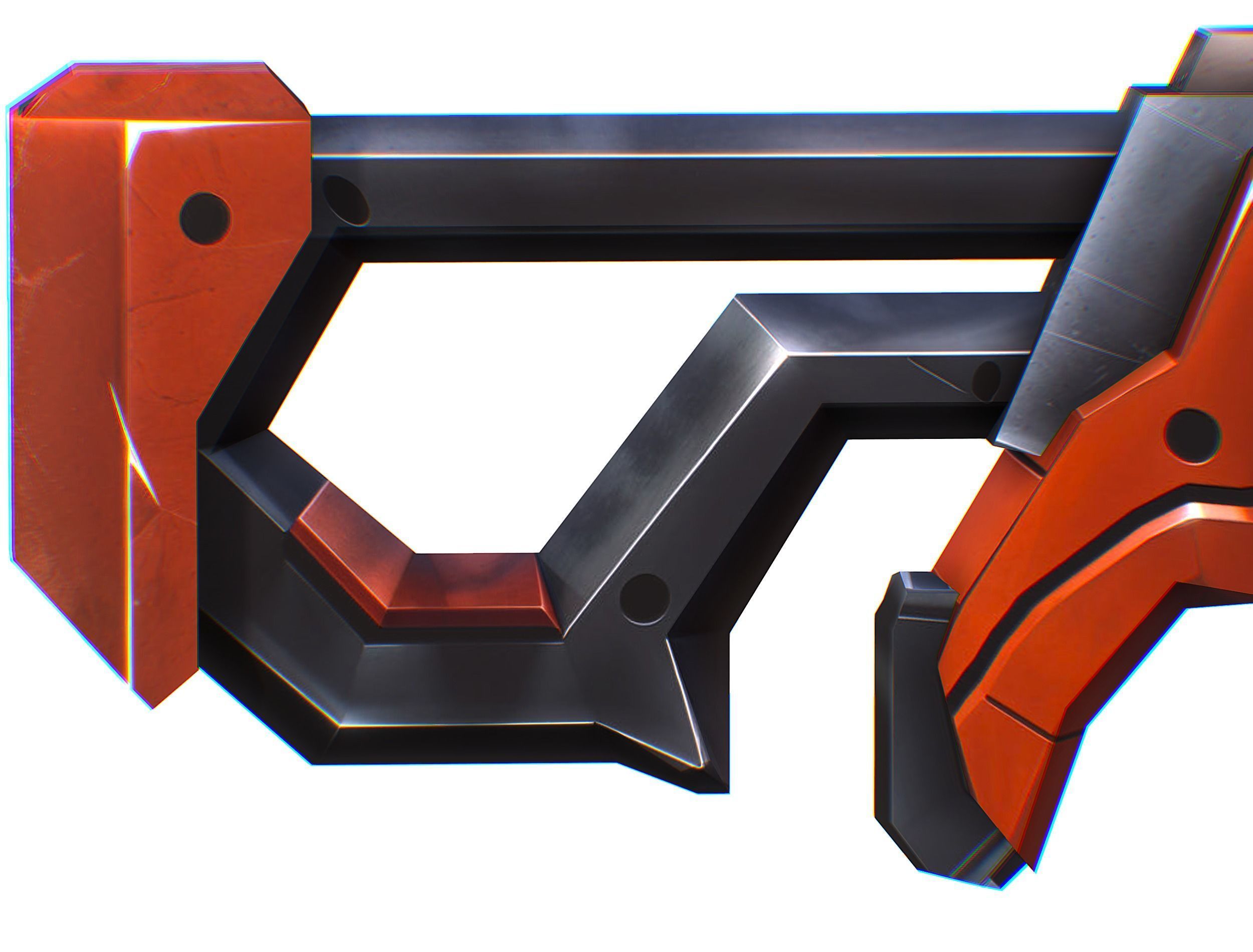 Cartoon Sci-Fi Cyborg Drone Sniper Soldier Low-poly 3D model_81