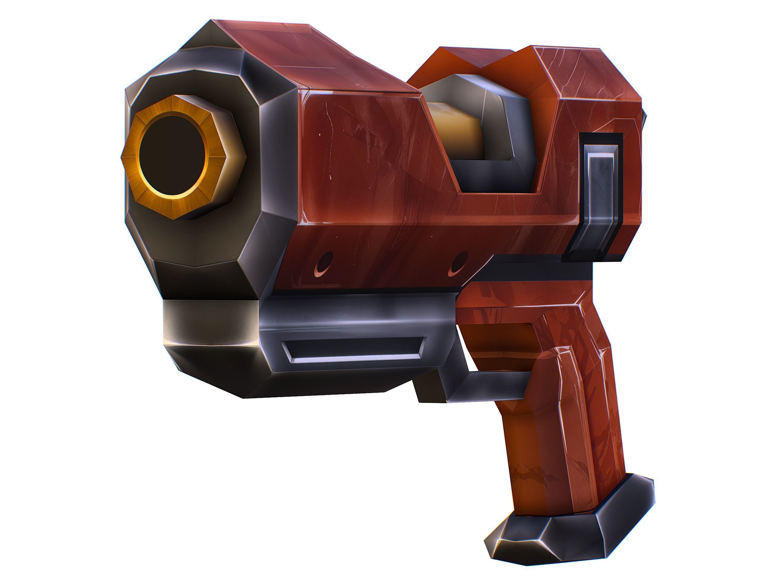 Cartoon Sci-Fi Cyborg Drone Sniper Soldier Low-poly 3D model_40