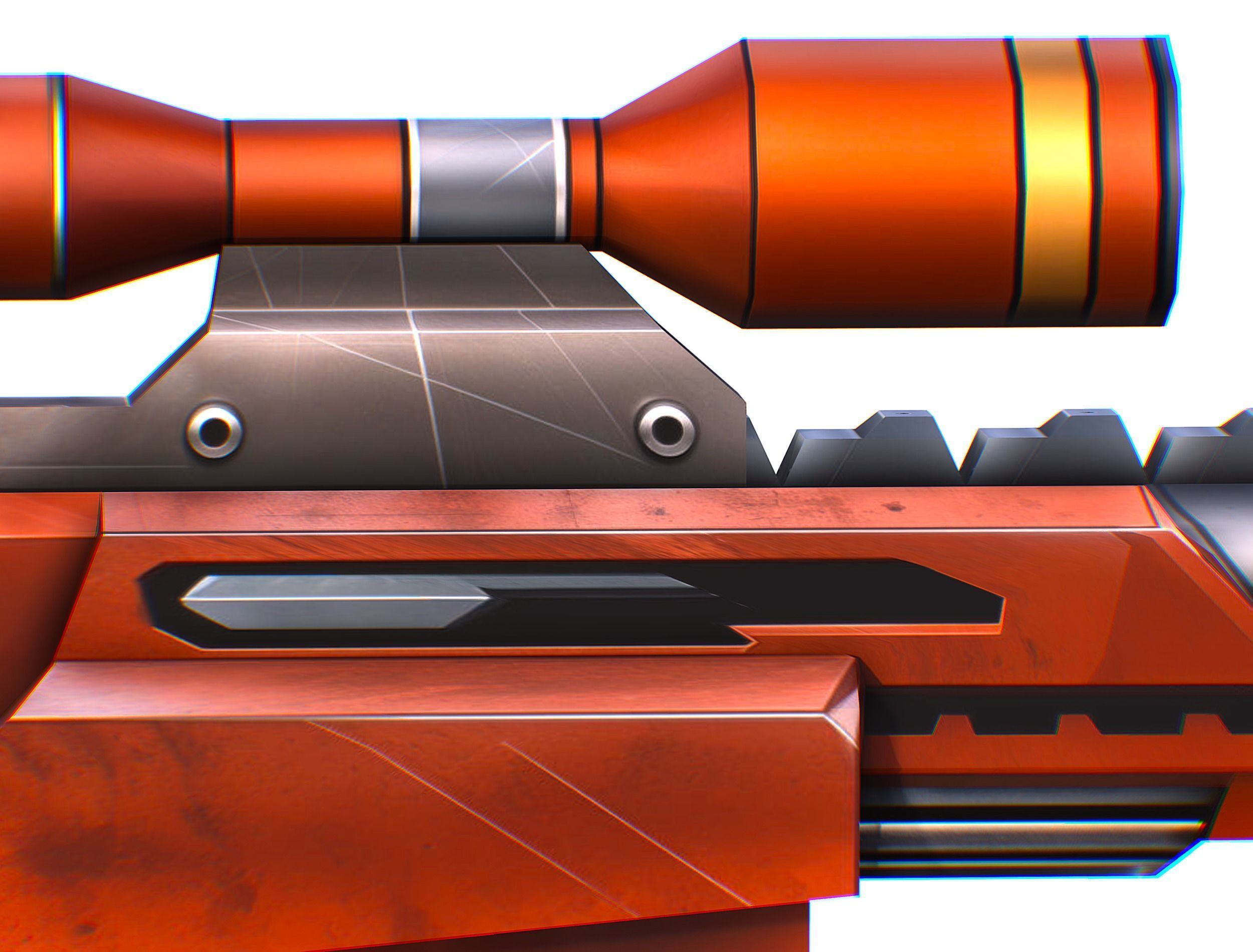 Cartoon Sci-Fi Cyborg Drone Sniper Soldier Low-poly 3D model_78