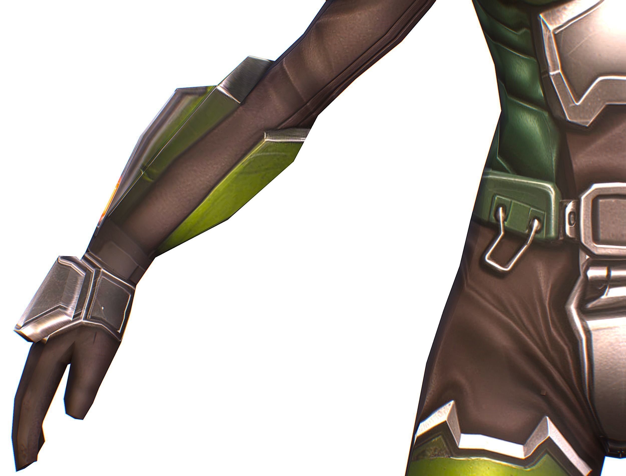 Cartoon Sci-Fi Cyborg Drone Sniper Soldier Low-poly 3D model_17