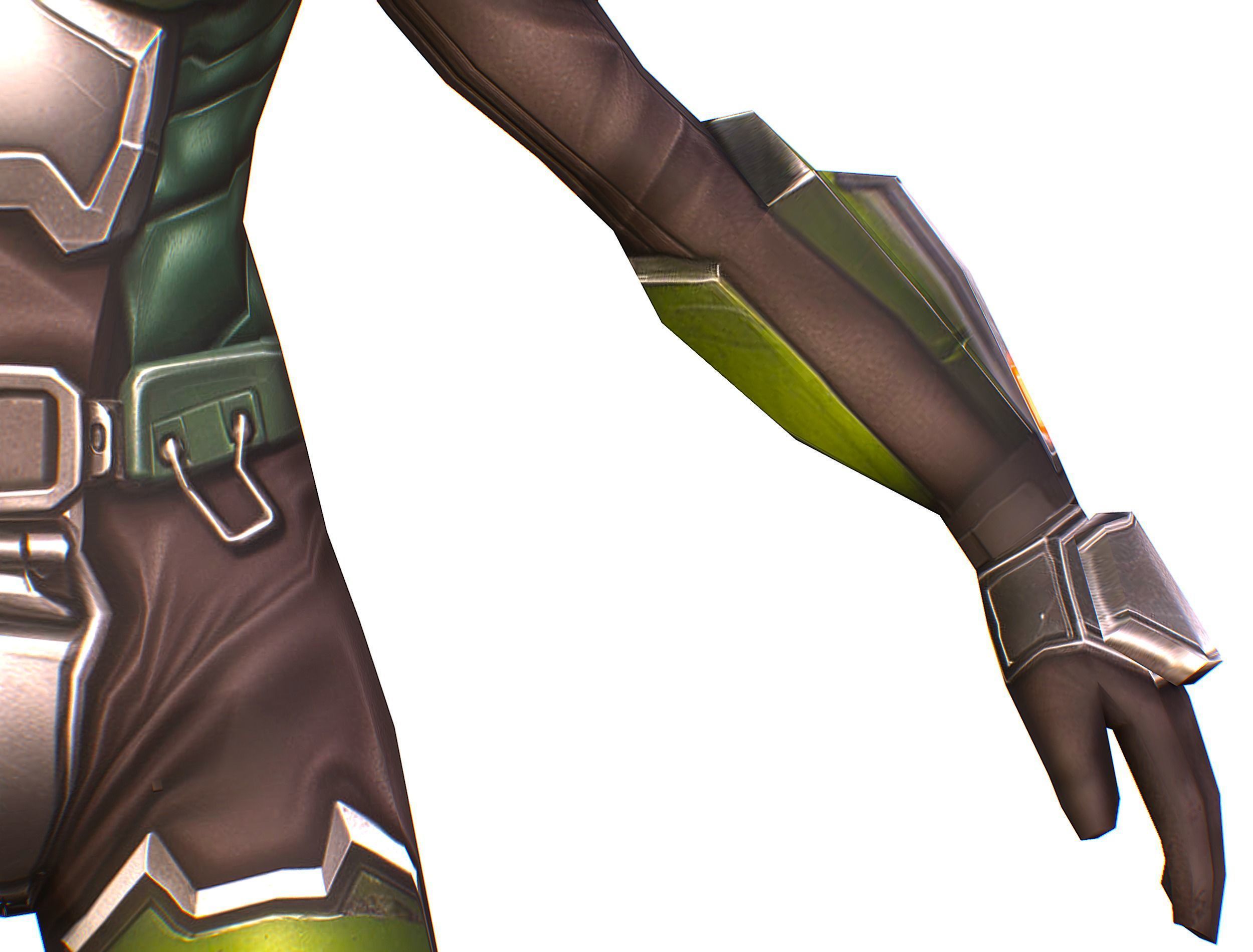 Cartoon Sci-Fi Cyborg Drone Sniper Soldier Low-poly 3D model_18