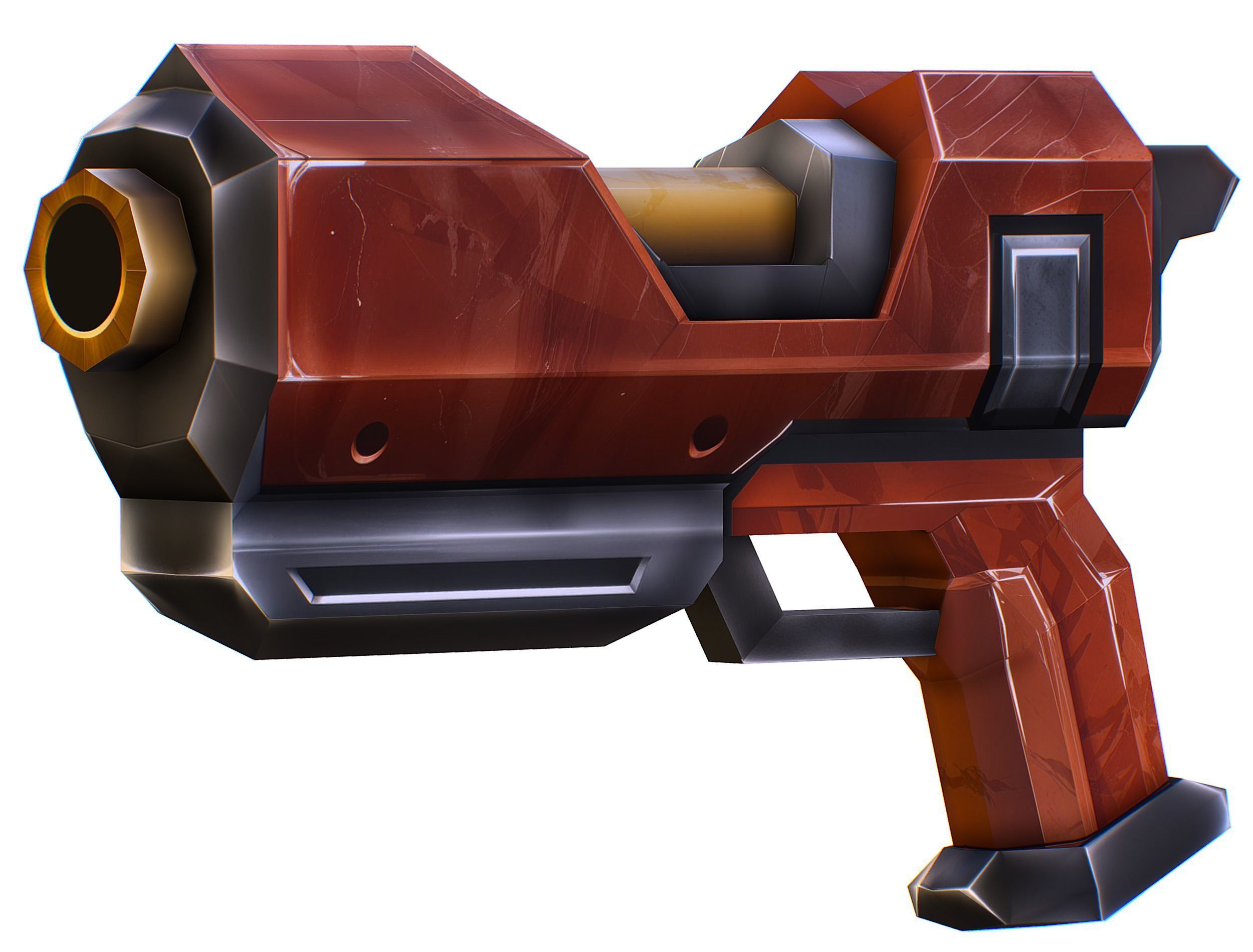 Cartoon Sci-Fi Cyborg Drone Sniper Soldier Low-poly 3D model_41