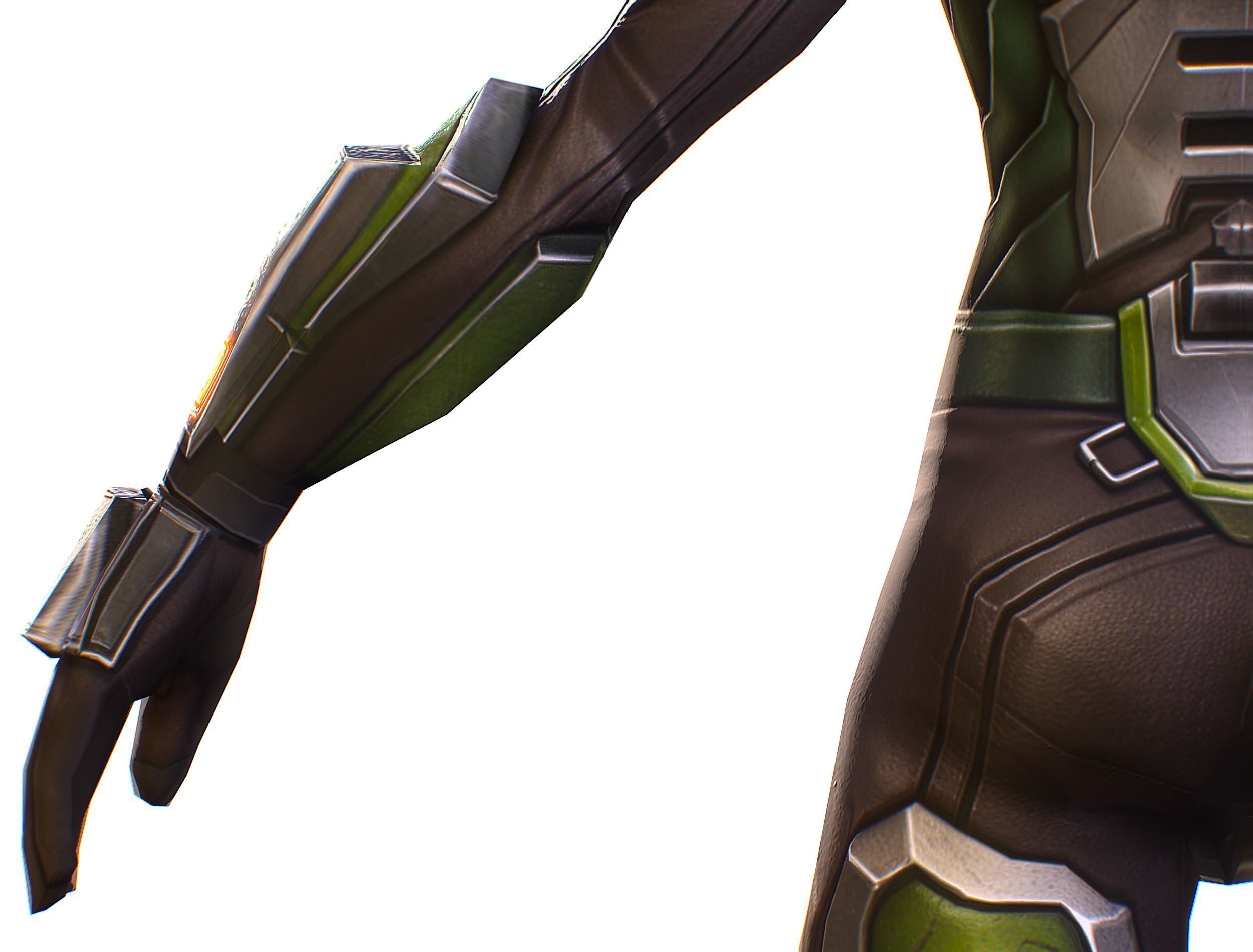 Cartoon Sci-Fi Cyborg Drone Sniper Soldier Low-poly 3D model_24