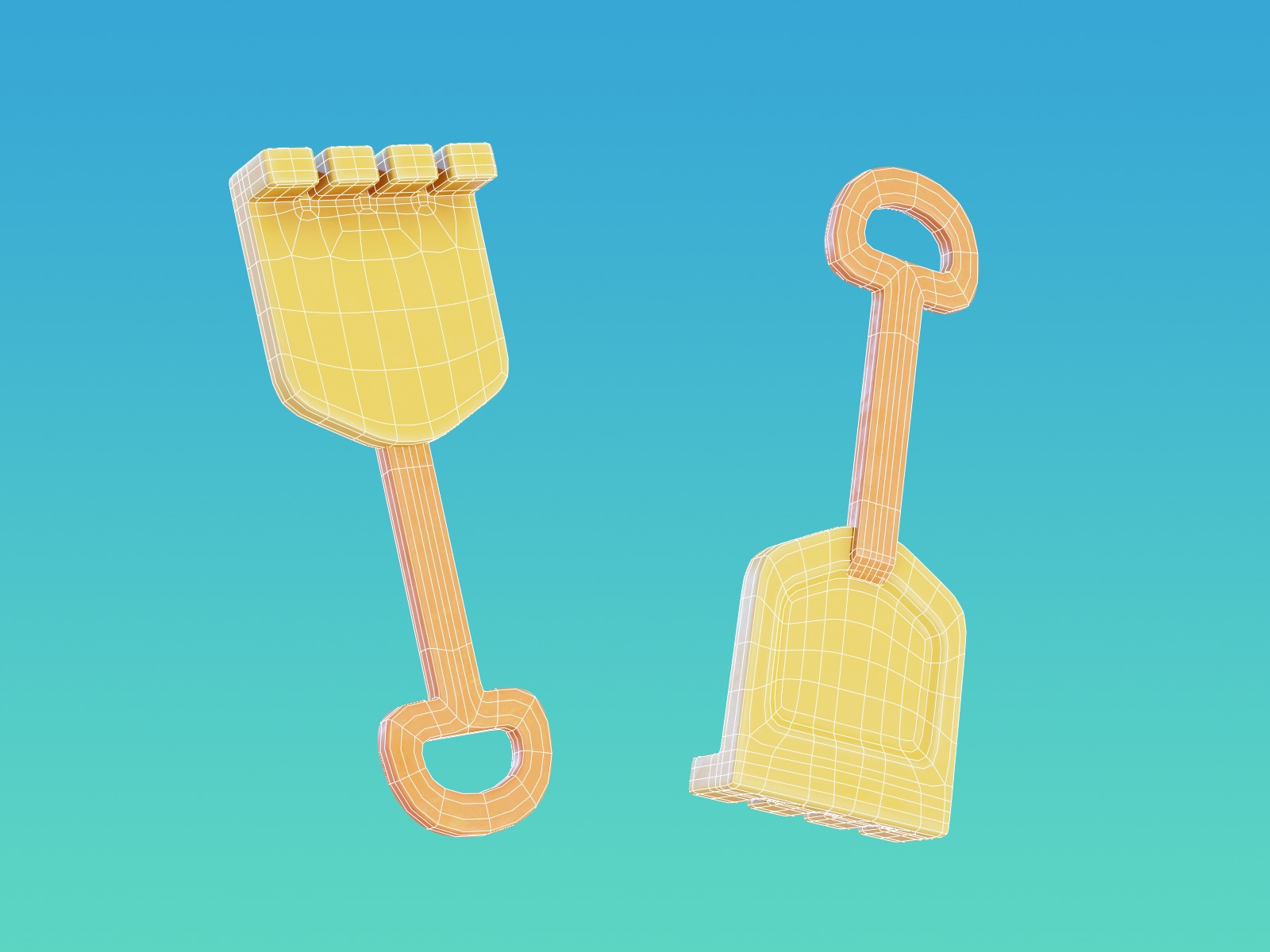 Summer Beach Assets Model Bundle Pack 3D model_19