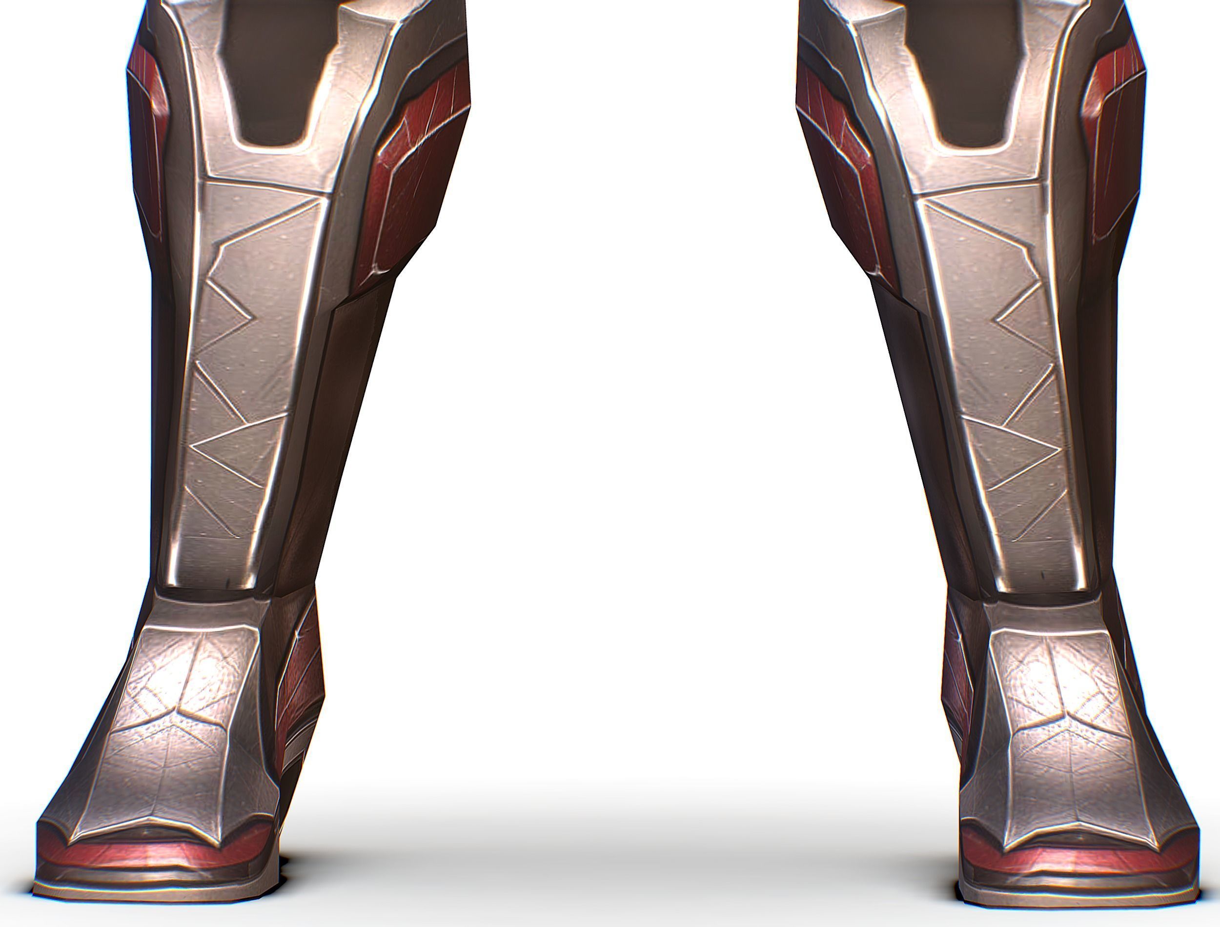 Cartoon Sci-Fi Cyborg Drone Heavy Machine Gunner Low-poly 3D model_19