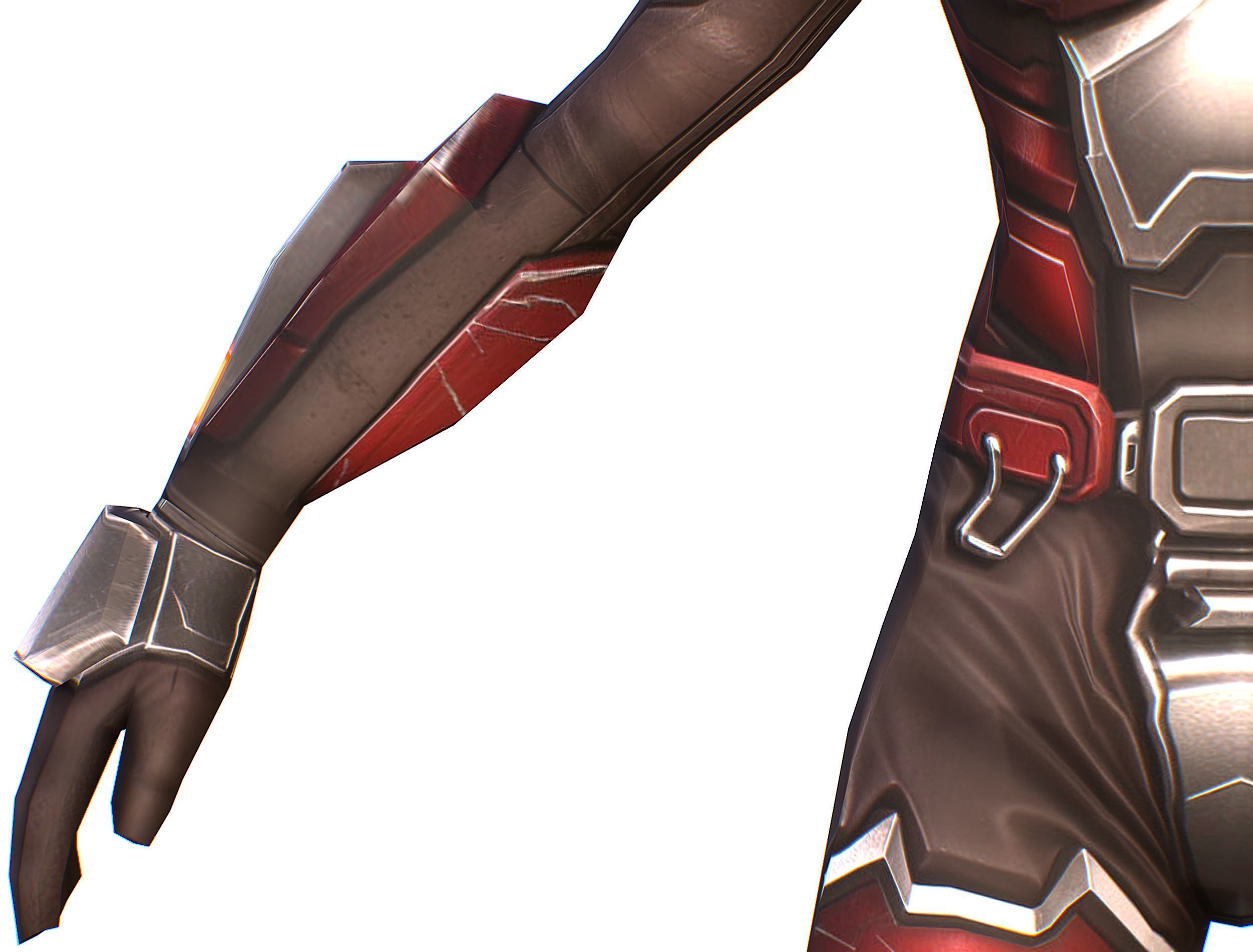 Cartoon Sci-Fi Cyborg Drone Heavy Machine Gunner Low-poly 3D model_15