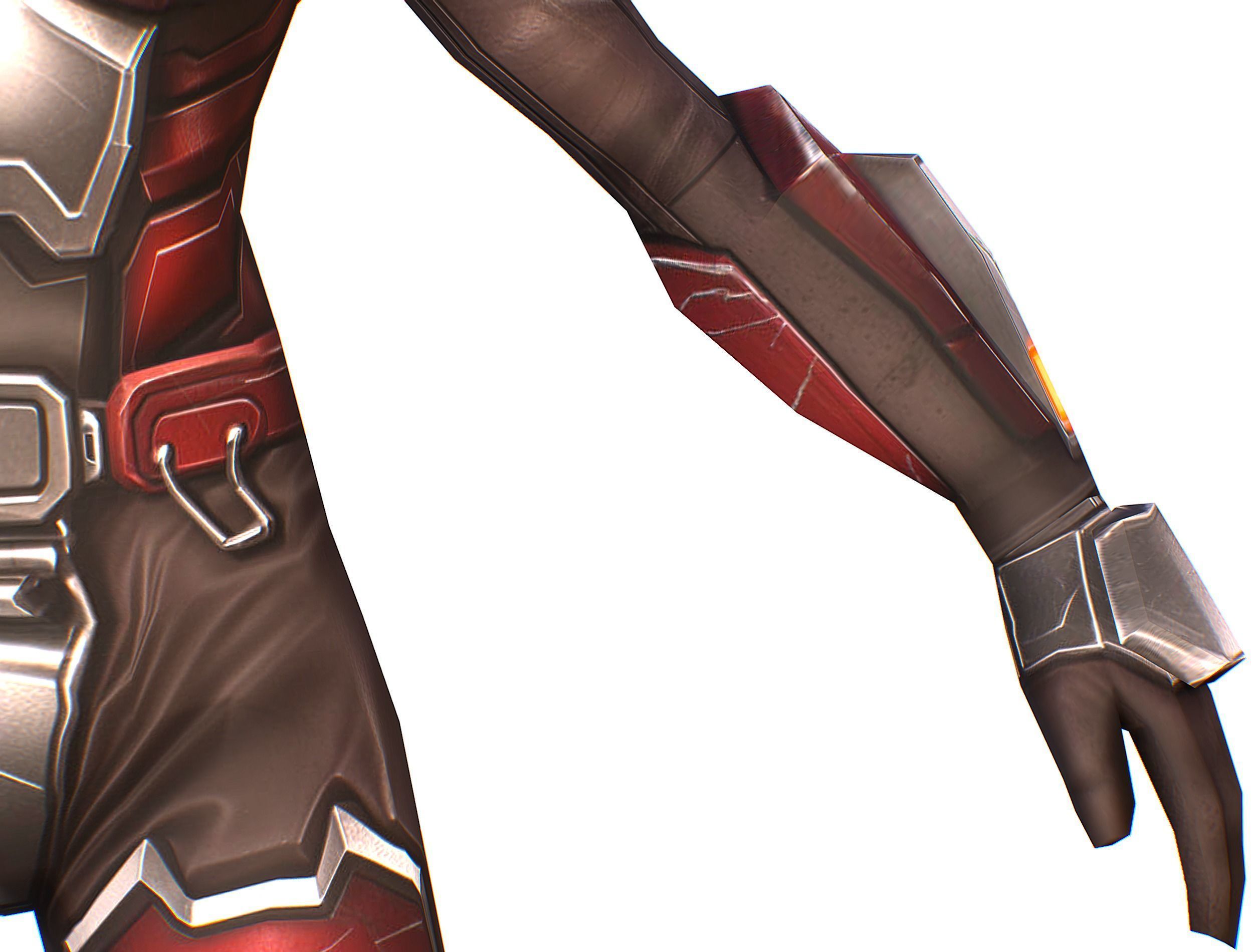 Cartoon Sci-Fi Cyborg Drone Heavy Machine Gunner Low-poly 3D model_16