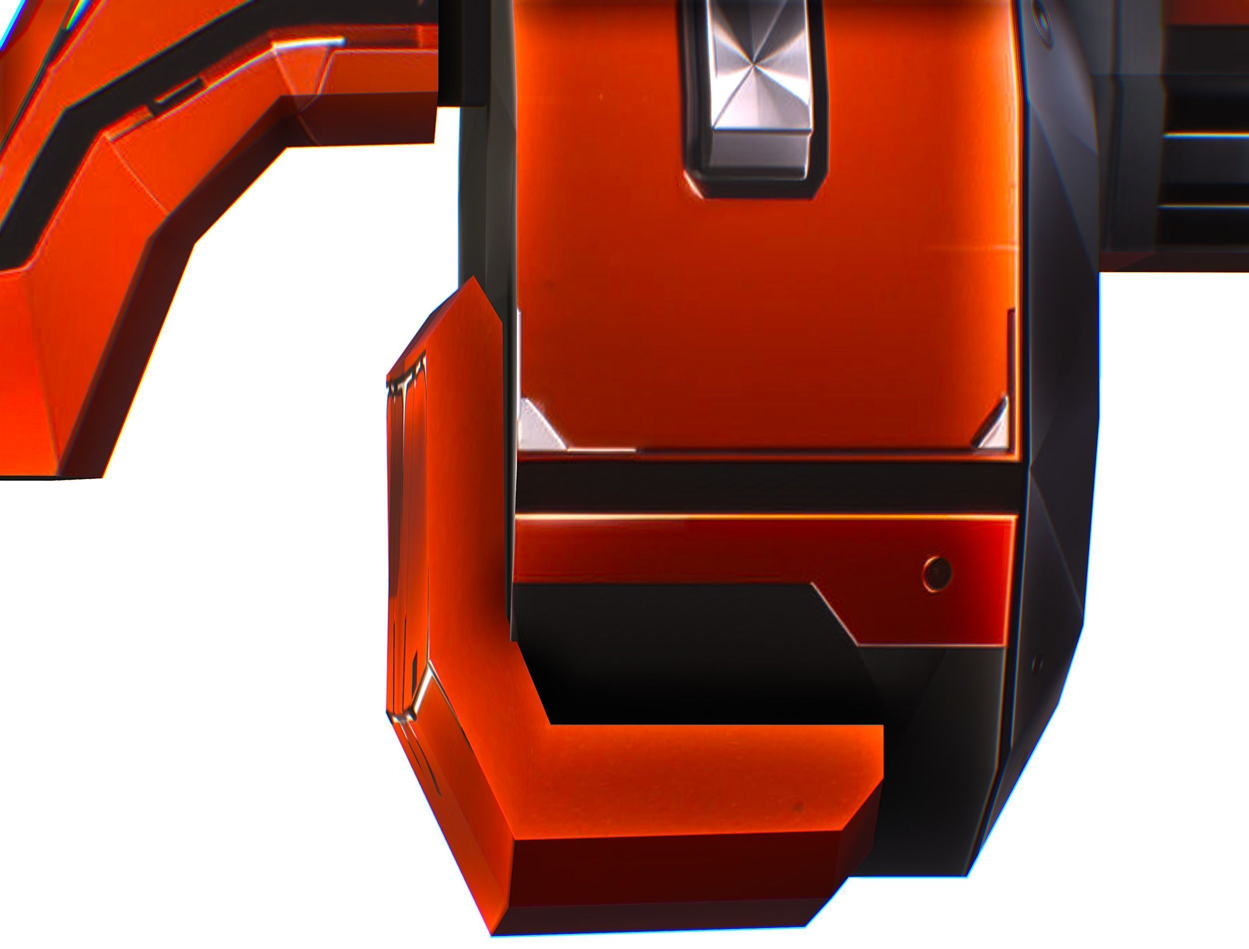 Cartoon Sci-Fi Cyborg Drone Heavy Machine Gunner Low-poly 3D model_76