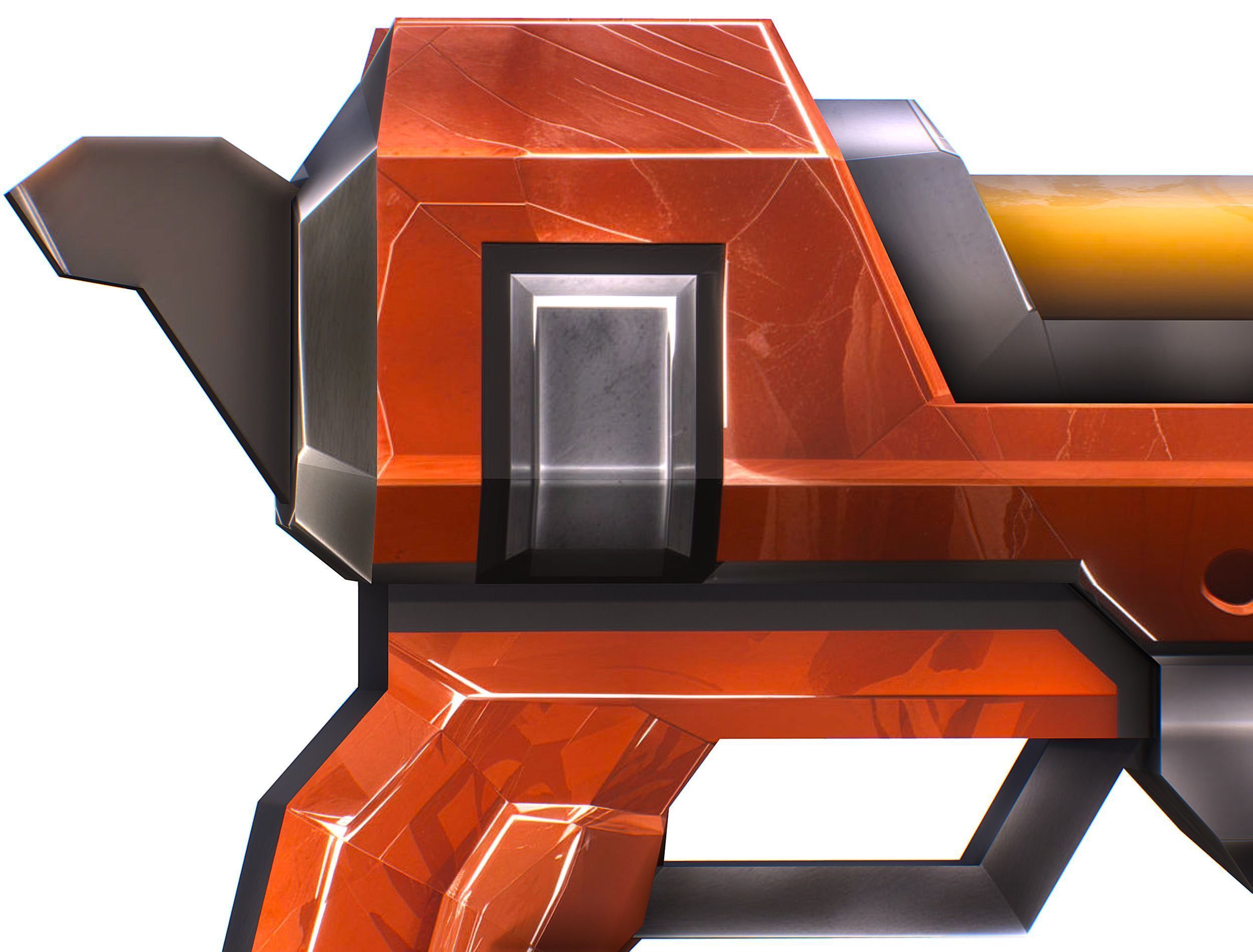 Cartoon Sci-Fi Cyborg Drone Heavy Machine Gunner Low-poly 3D model_51