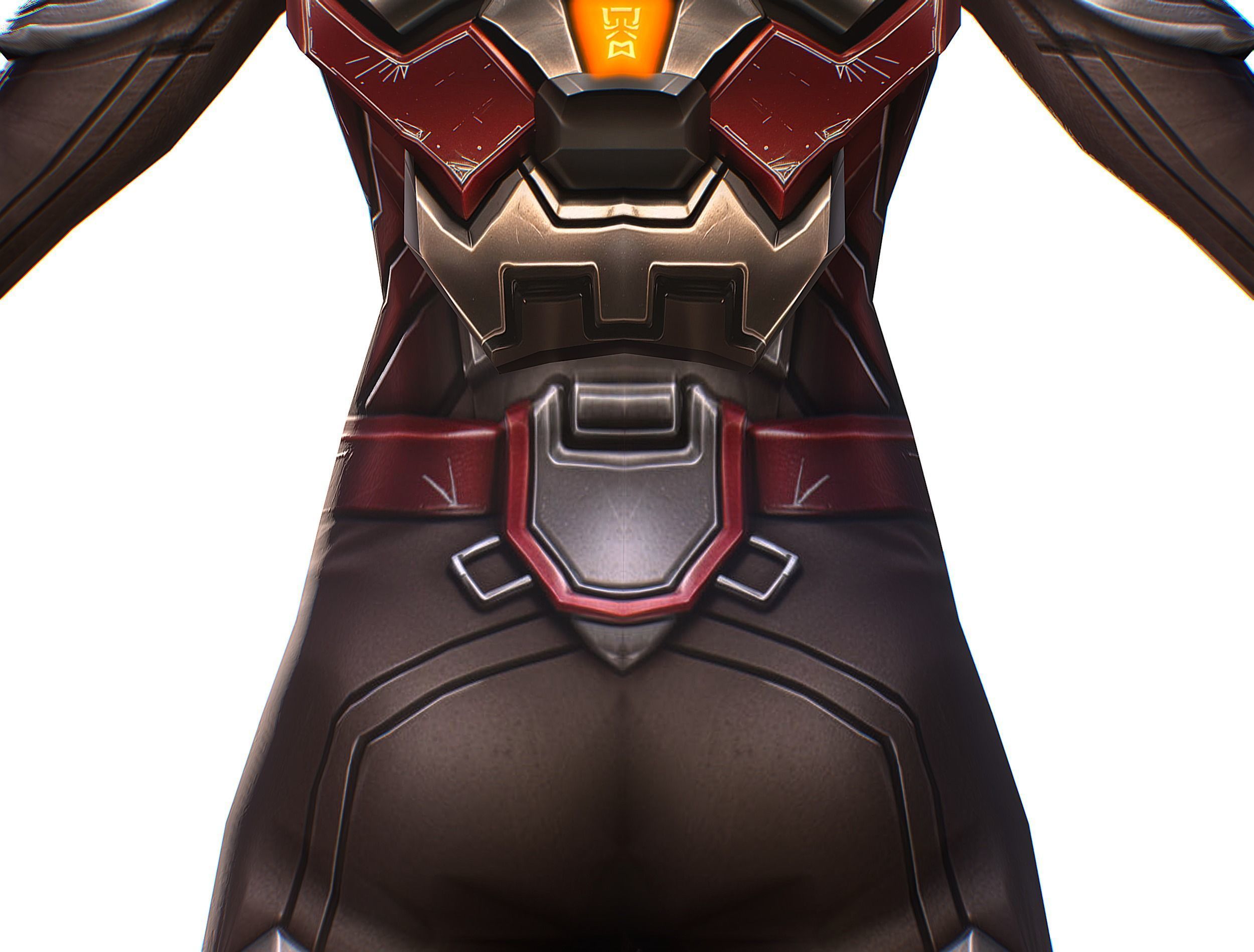 Cartoon Sci-Fi Cyborg Drone Heavy Machine Gunner Low-poly 3D model_21