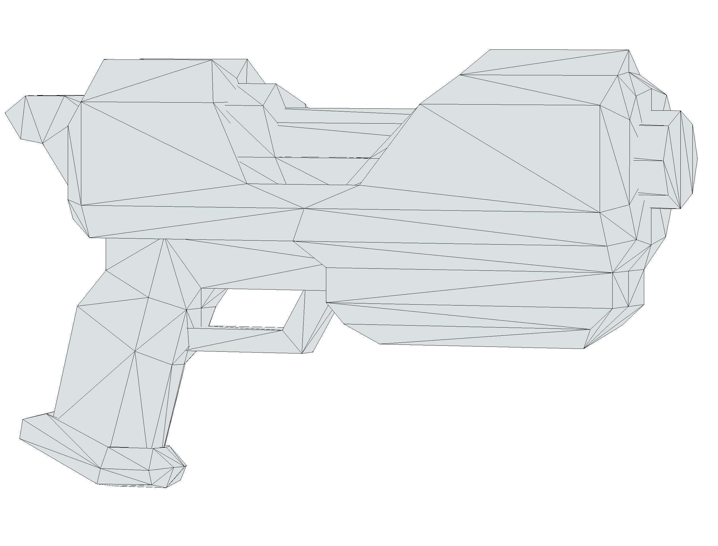 Cartoon Sci-Fi Cyborg Drone Heavy Machine Gunner Low-poly 3D model_56