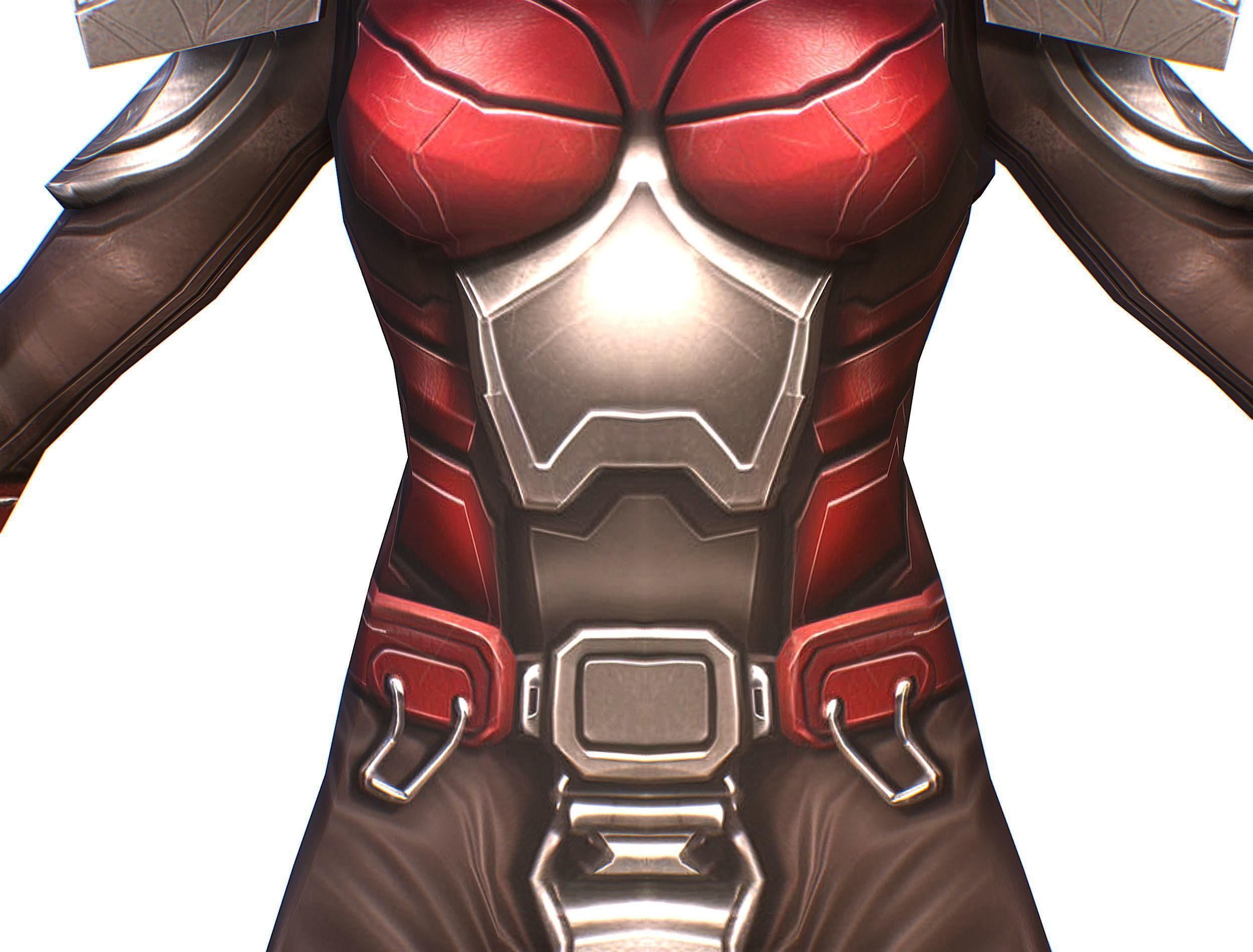 Cartoon Sci-Fi Cyborg Drone Heavy Machine Gunner Low-poly 3D model_14