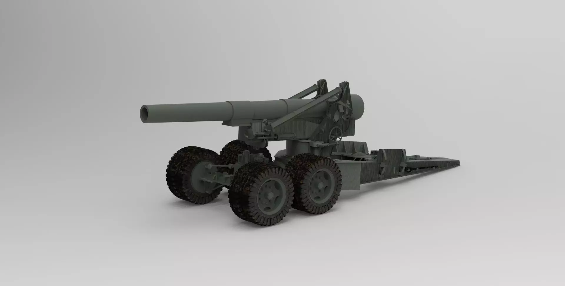 Long Tom Cannon 3D model