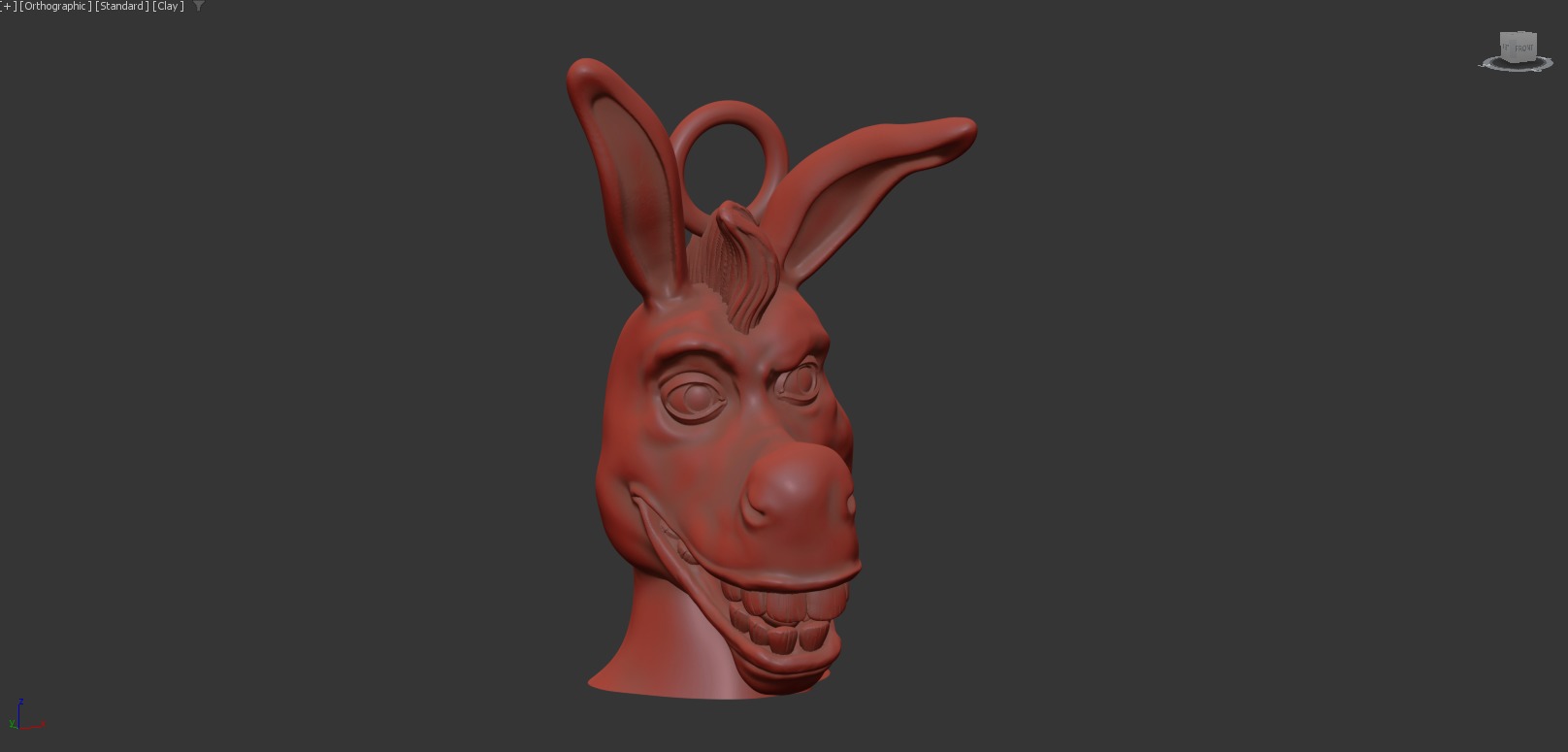 Head Donkey From Shrek pendant jewelry gold 3D print model_6