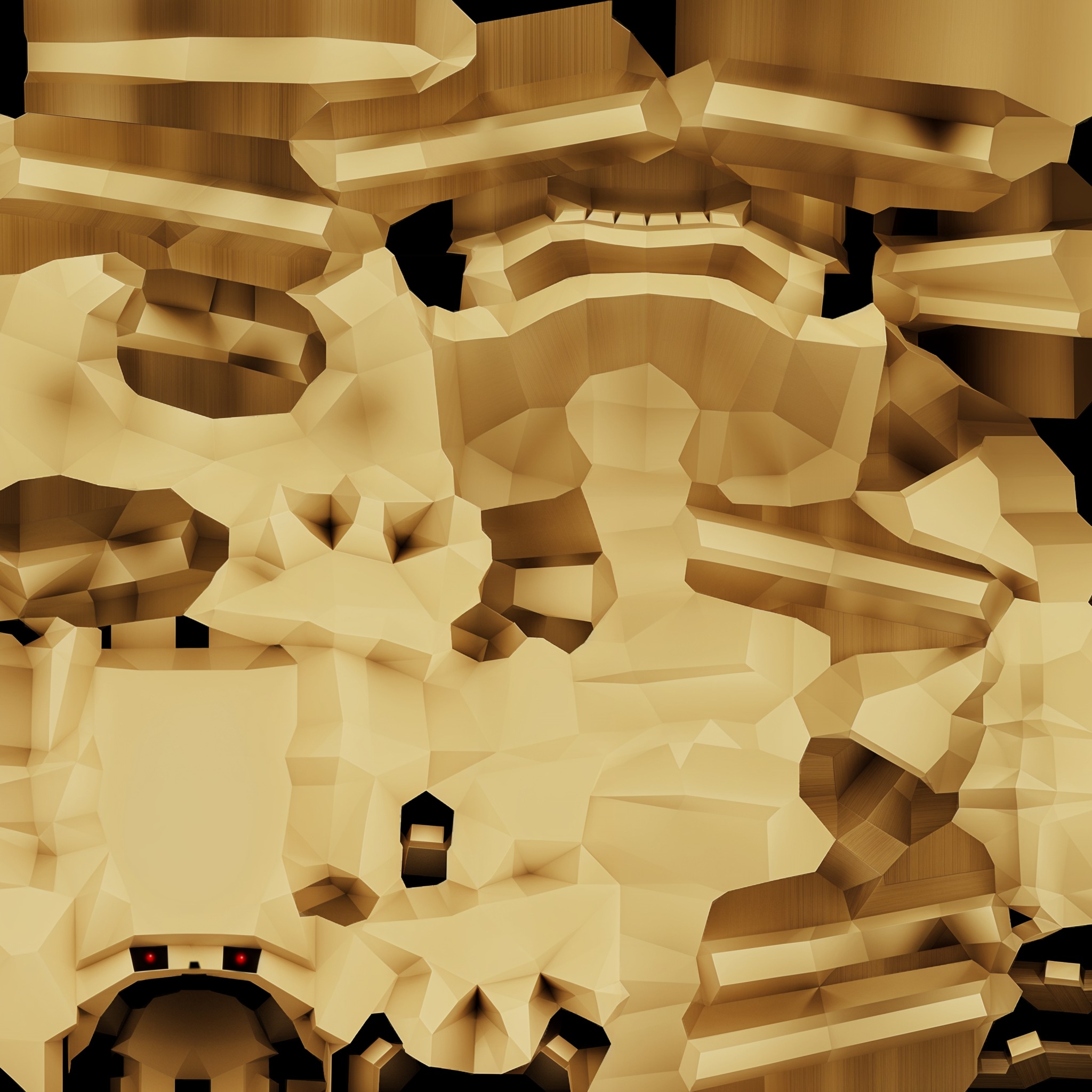 Funny Golden Human Skeleton Character Bones Low-poly 3D model_22