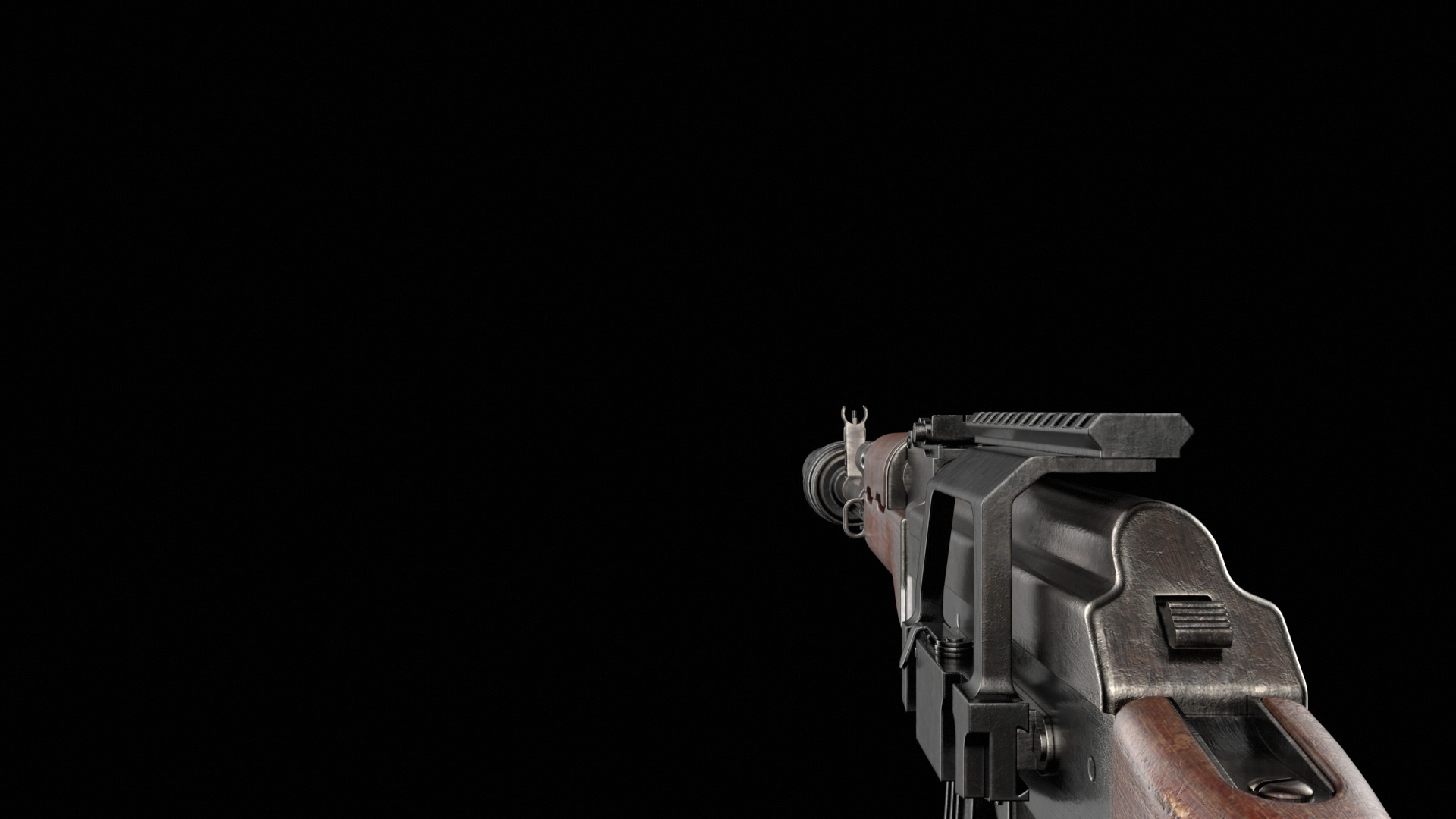 AK-47 AKS Kalashnikov Assault Rifle Game Ready Low-poly 3D model_52