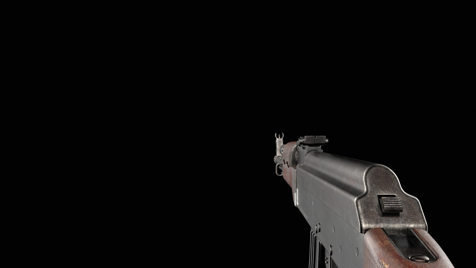 AK-47 AKS Kalashnikov Assault Rifle Game Ready Low-poly 3D model_43