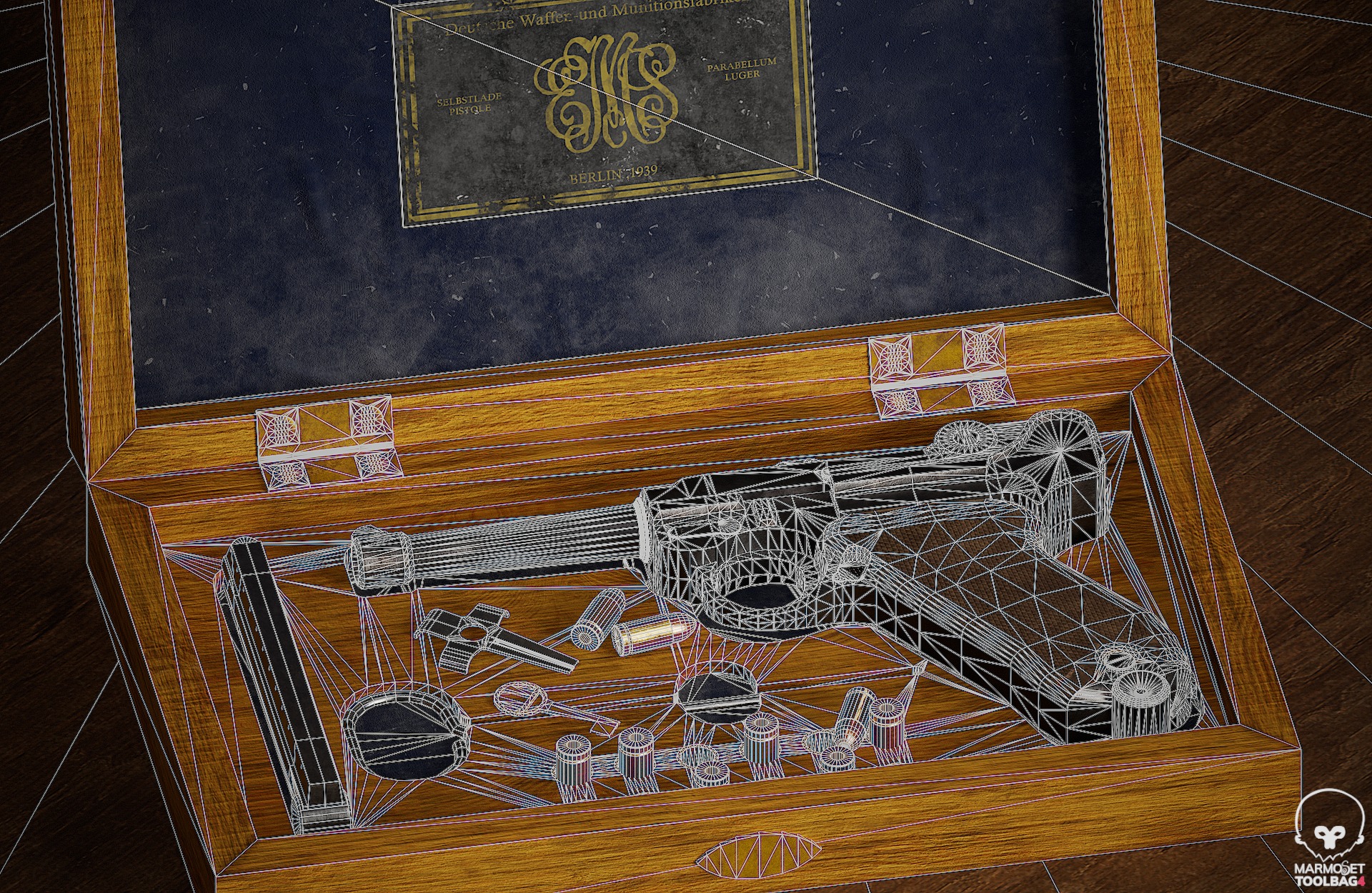 Luger P08 Realistic 3D Model Low-poly 3D model_7