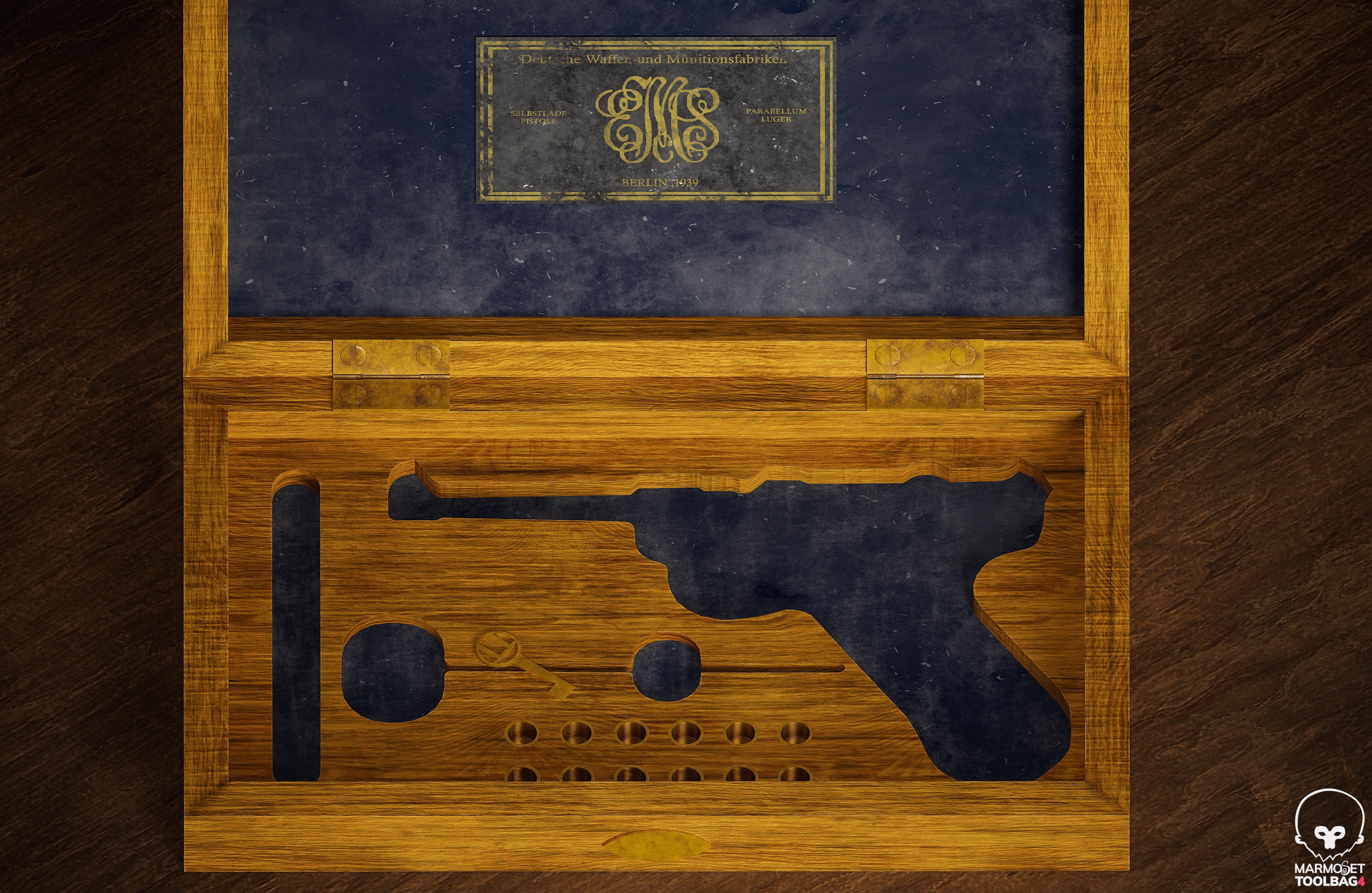 Luger P08 Realistic 3D Model Low-poly 3D model_6