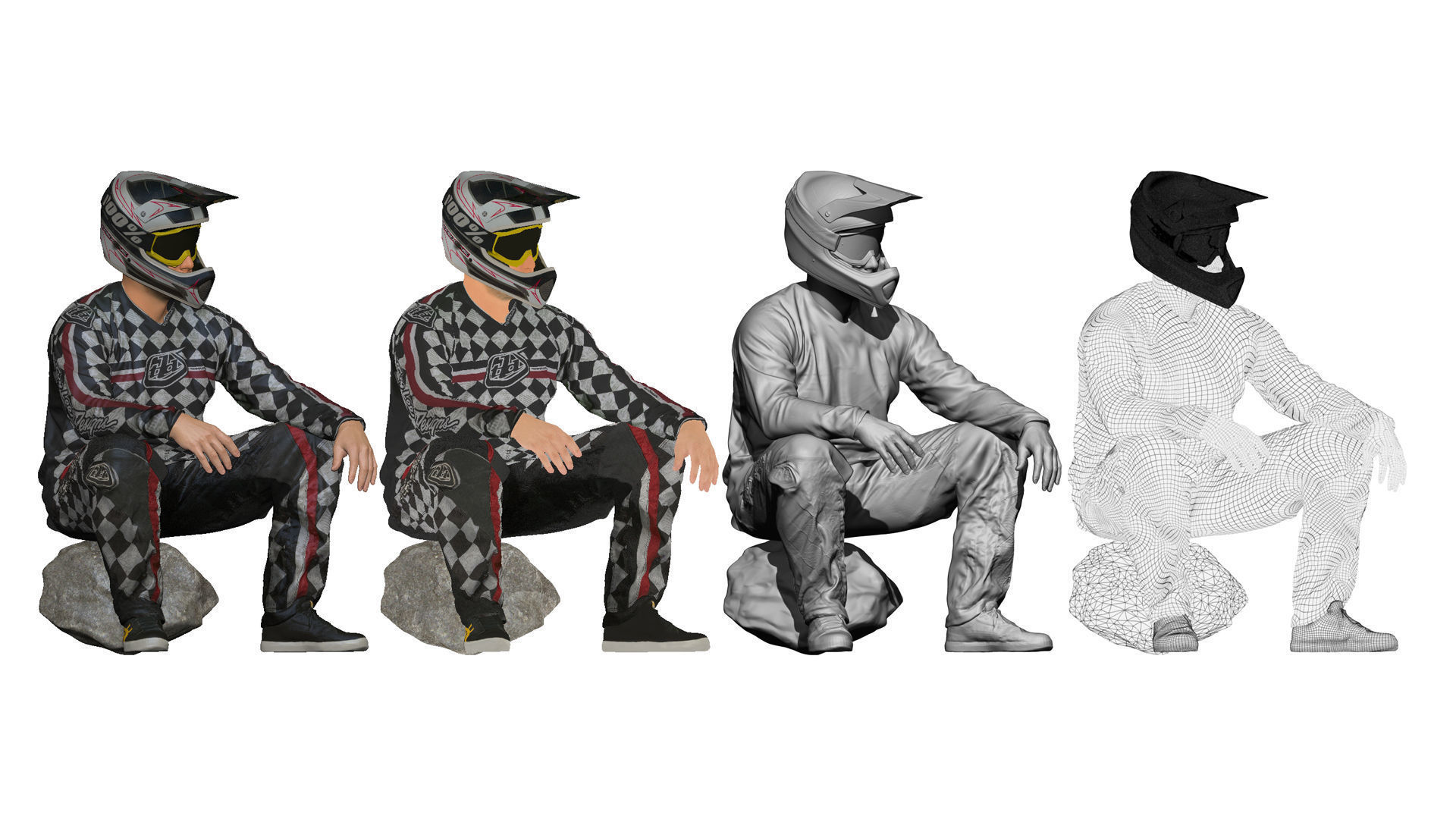 001539 Cyclist sits down to rest 3D model_4