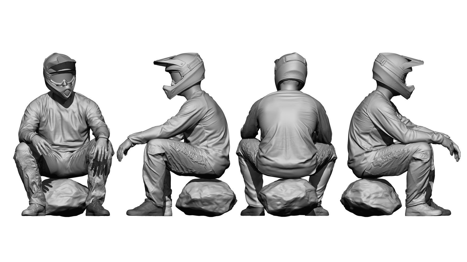 001539 Cyclist sits down to rest 3D model_2