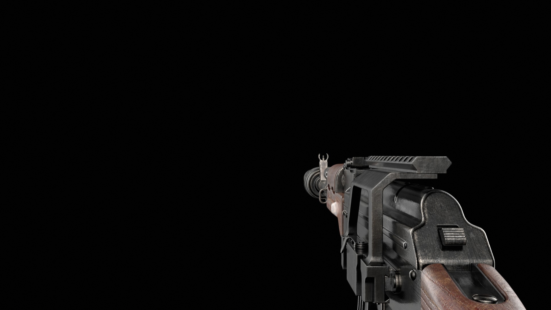 AKM AKMS Kalashnikov Assault Rifle Game Ready Low-poly 3D model_51