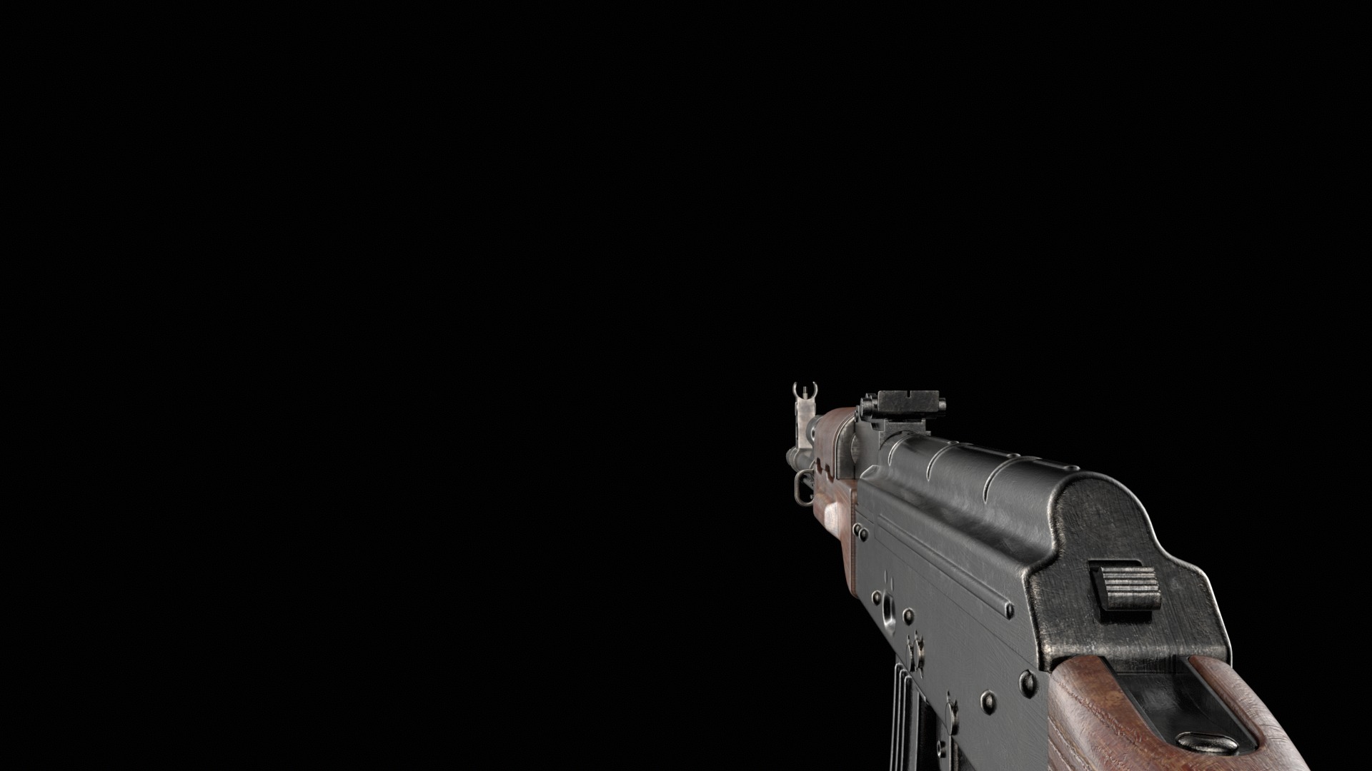 AKM AKMS Kalashnikov Assault Rifle Game Ready Low-poly 3D model_42