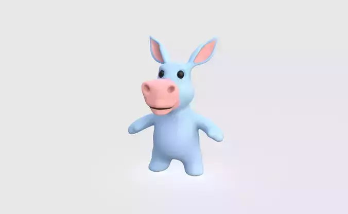 Little animal baby - Donkey cute - Character029  Low-poly 3D model