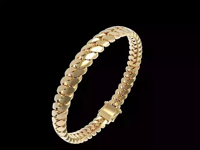 Miami Cuban link Bracelet 8mm width 3D print model