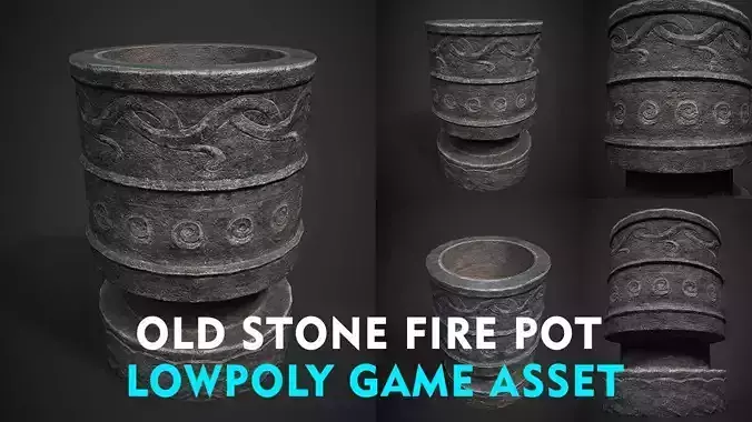OLD STONE FIRE POTLOWPOLY GAME ASSET