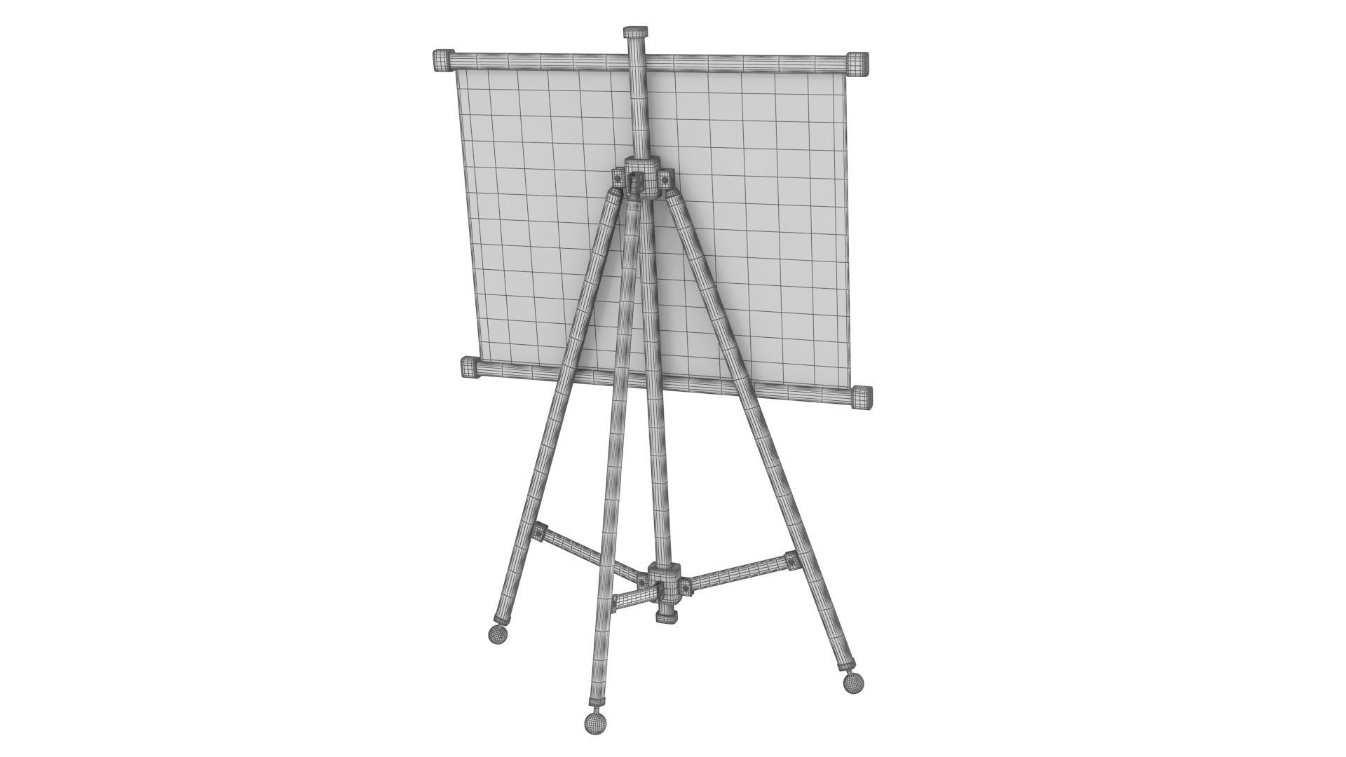 White Board Low-poly 3D model_7