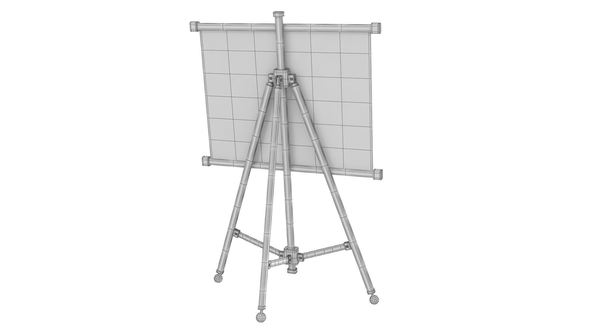 White Board Low-poly 3D model_6